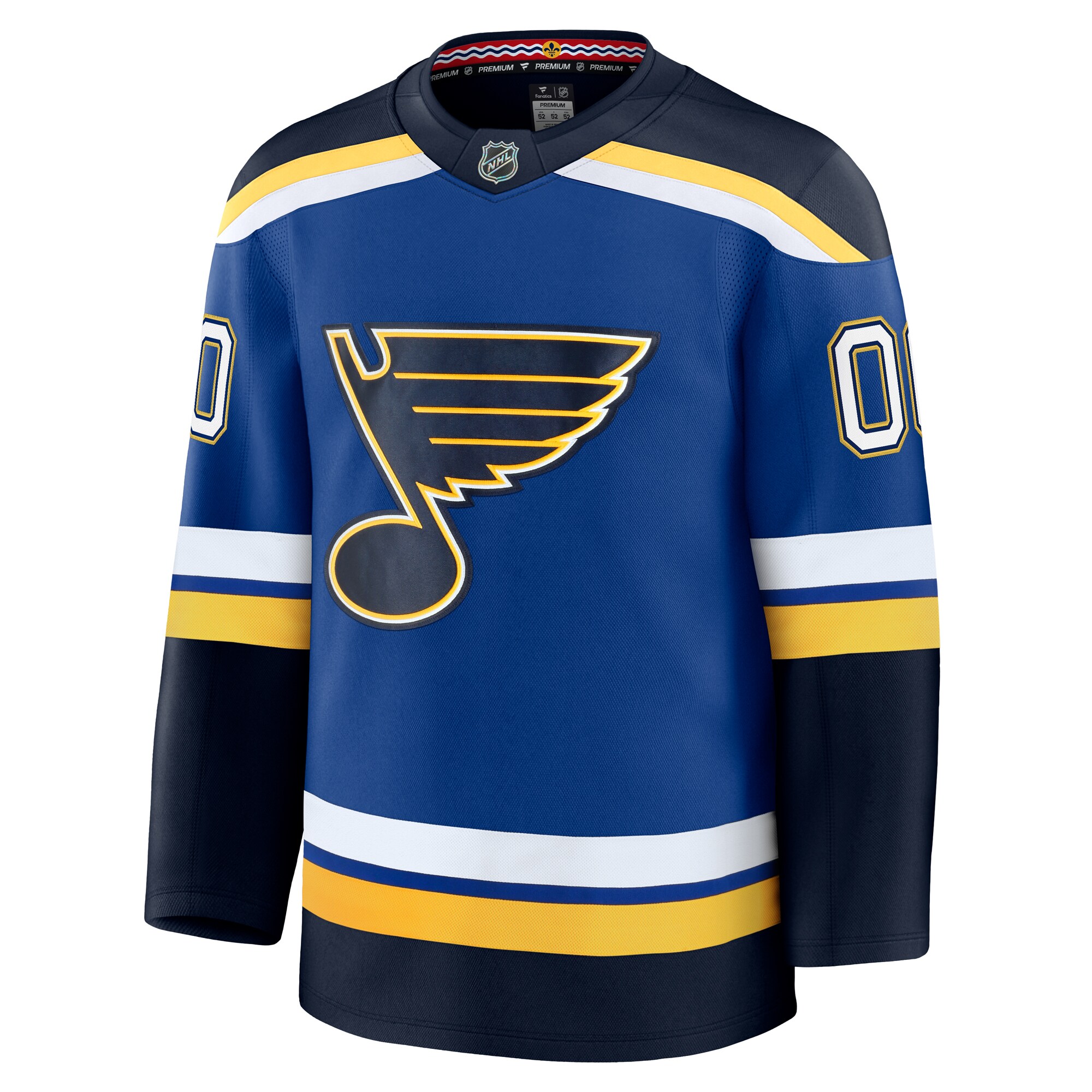 Alternative view of Men's St. Louis Blues Blue Home Premium Custom Hockey Jersey - JS137 