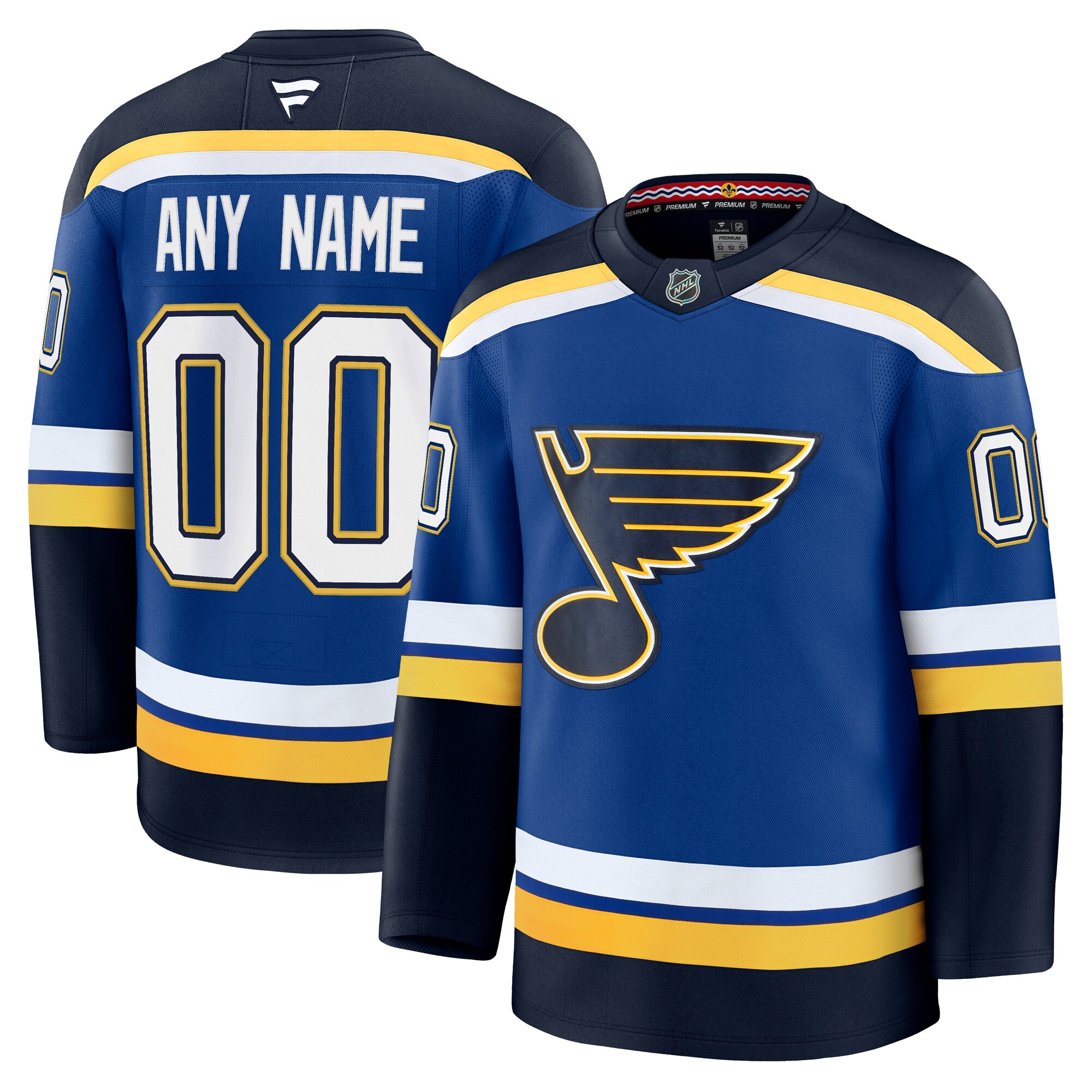 Men's St. Louis Blues Blue Home Premium Custom Hockey Jersey - JS820 
