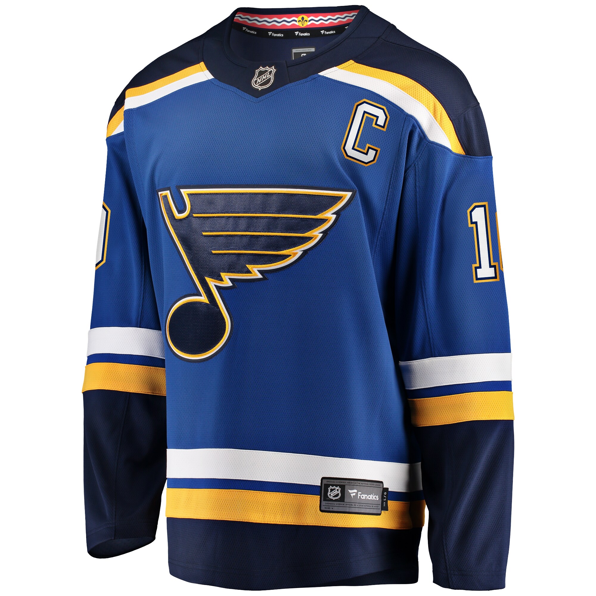 Alternative view of Men's St. Louis Blues Brayden Schenn Blue Home Breakaway Hockey Jersey - JS591 