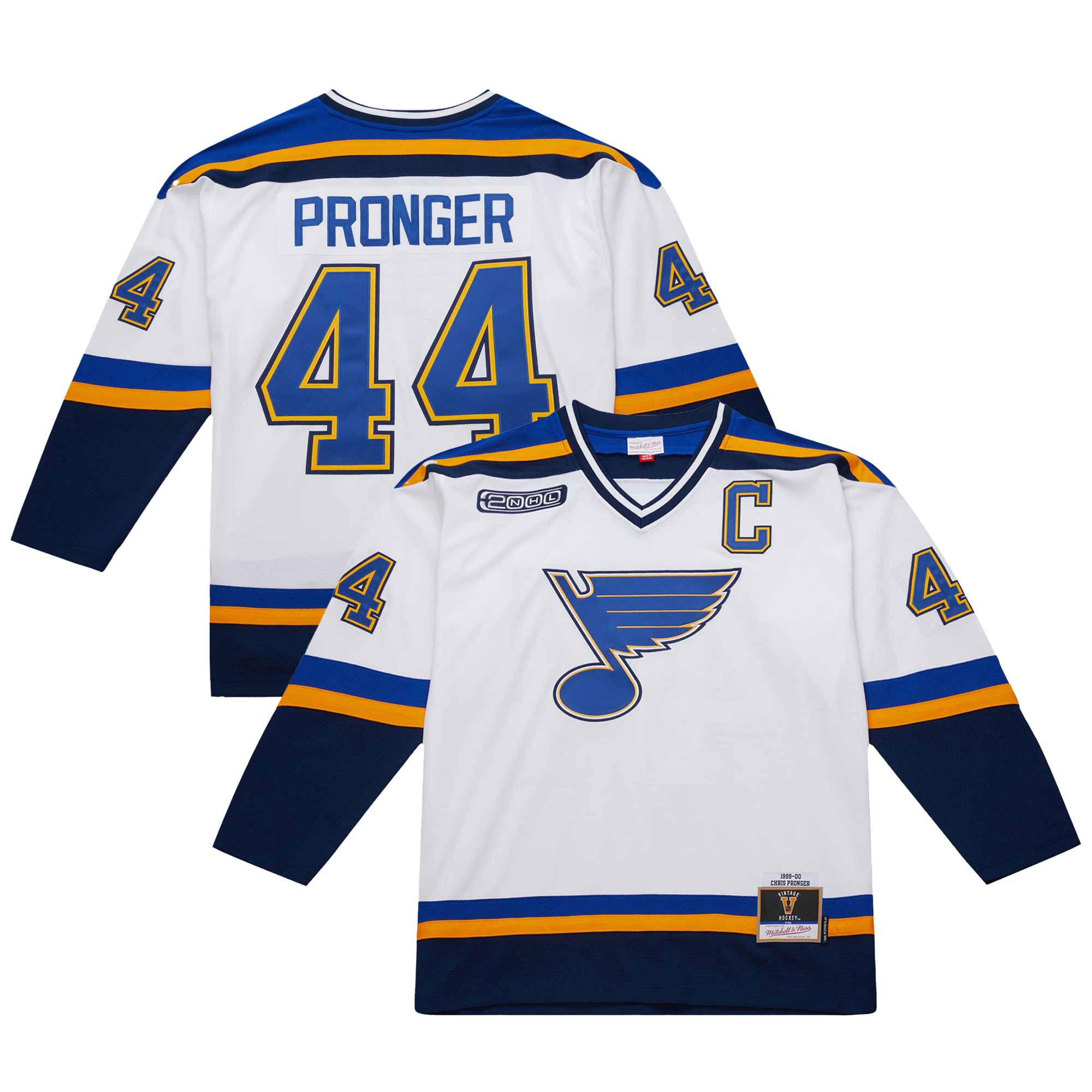 Men's St. Louis Blues Chris Pronger White 1999-00 Power Play Hockey Jersey - JS582 