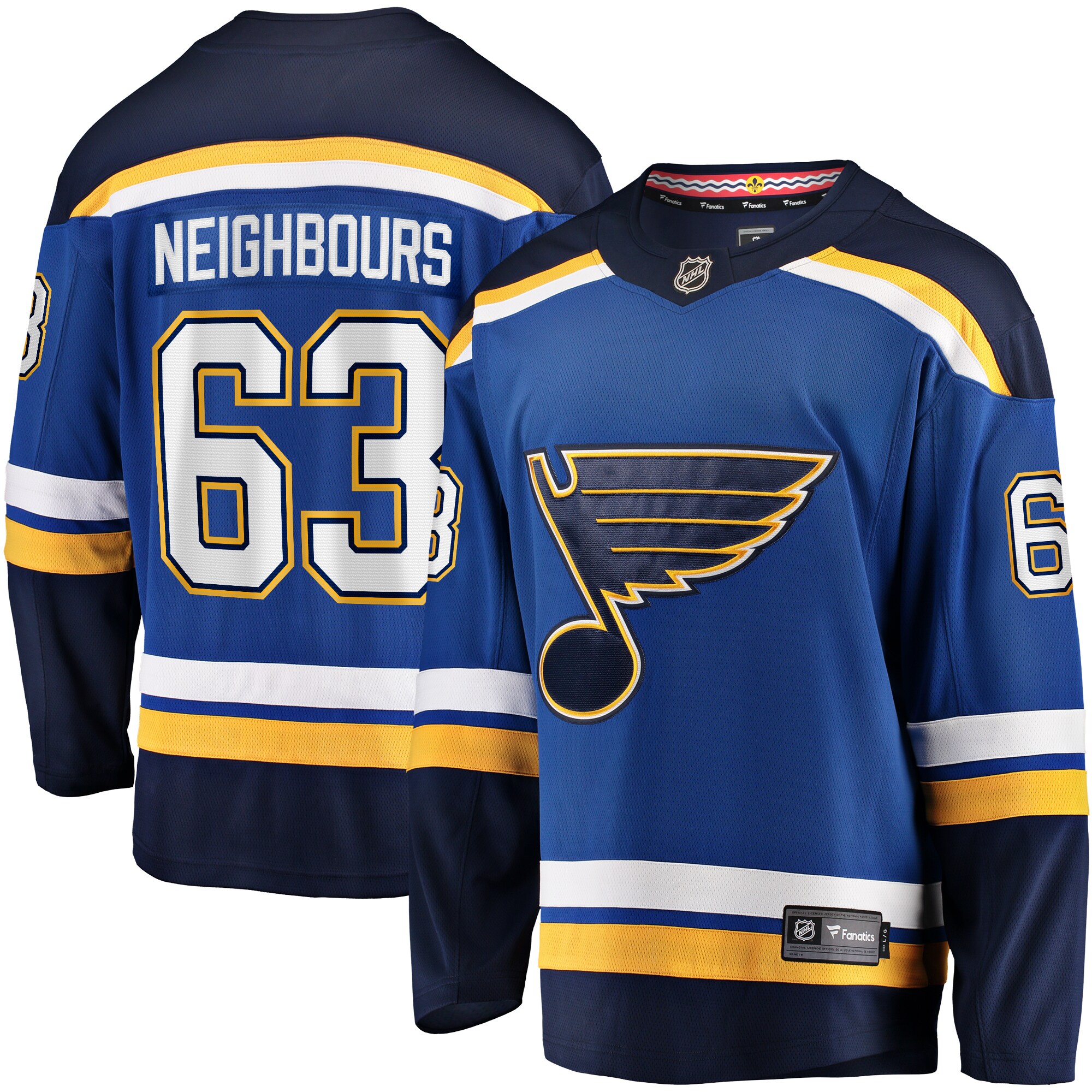Men's St. Louis Blues Jake Neighbours Blue Home Premier Breakaway Player Hockey Jersey - JS380 