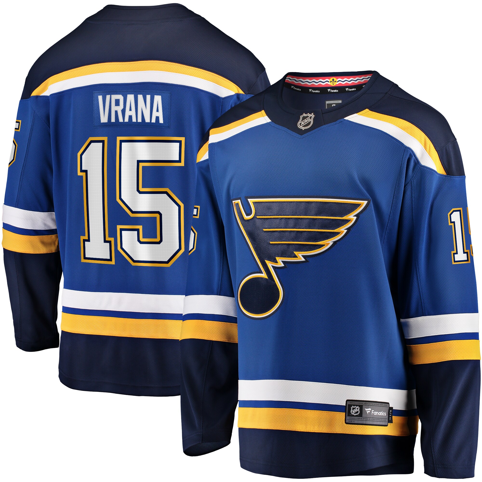 Men's St. Louis Blues Jakub Vrana Blue Home Breakaway Hockey Jersey - JS441 
