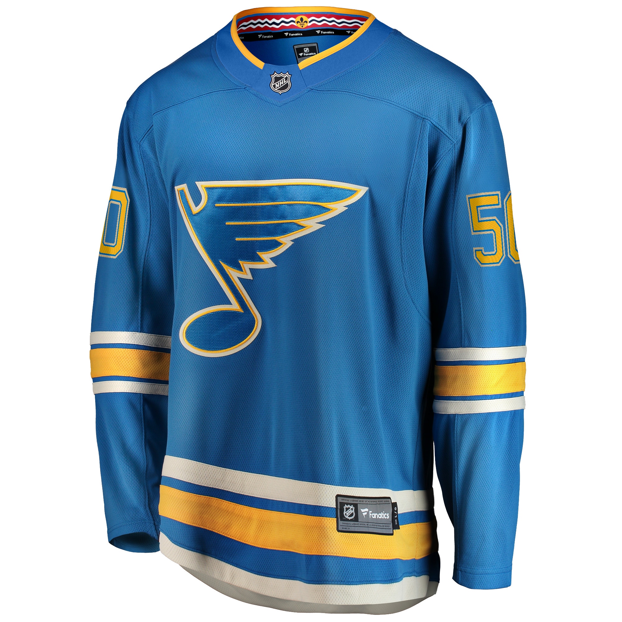 Alternative view of Men's St. Louis Blues Jordan Binnington Blue Alternate Premier Breakaway Player Hockey Jersey - JS341 