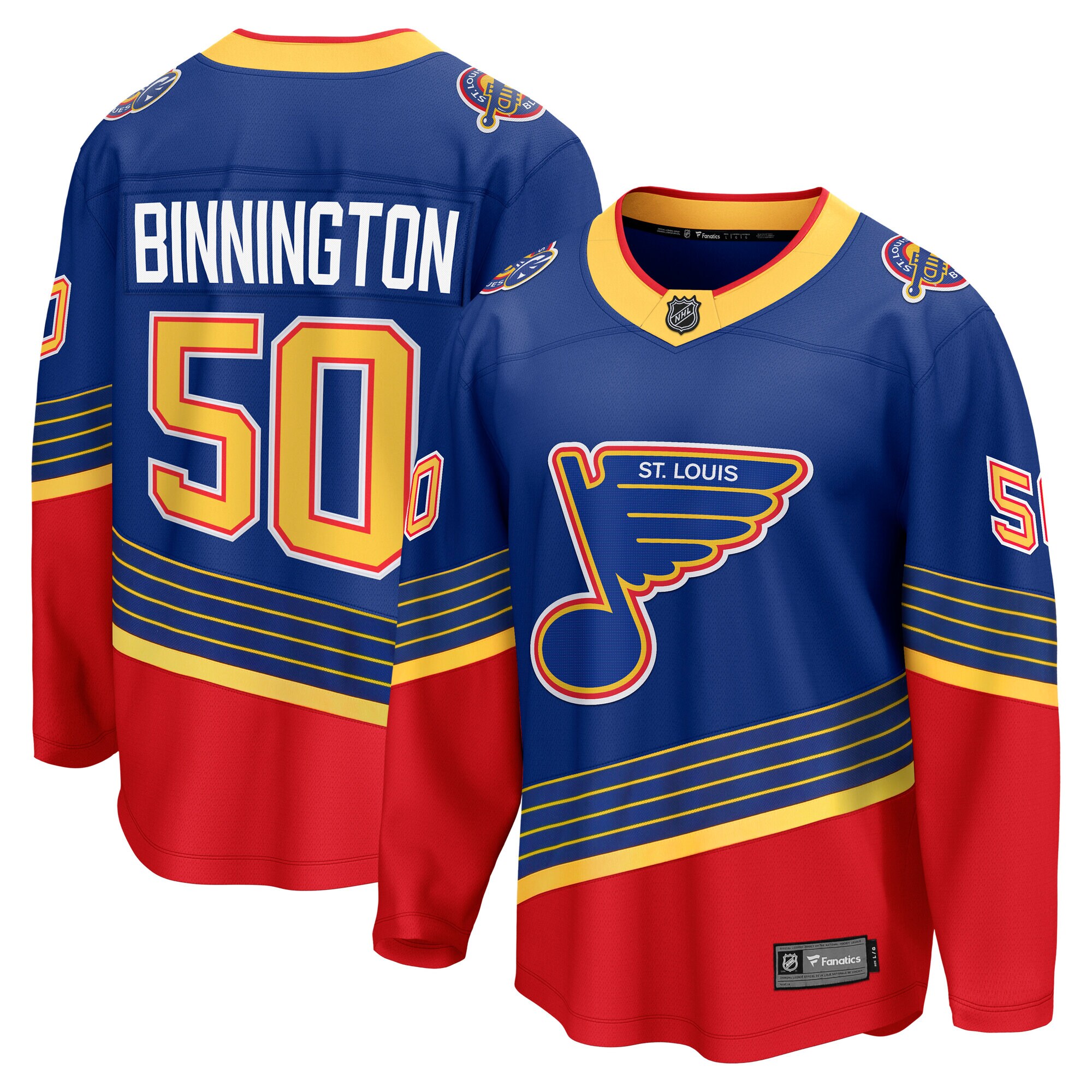 Men's St. Louis Blues Jordan Binnington Royal Alternate Premier Breakaway Player Hockey Jersey - JS402 