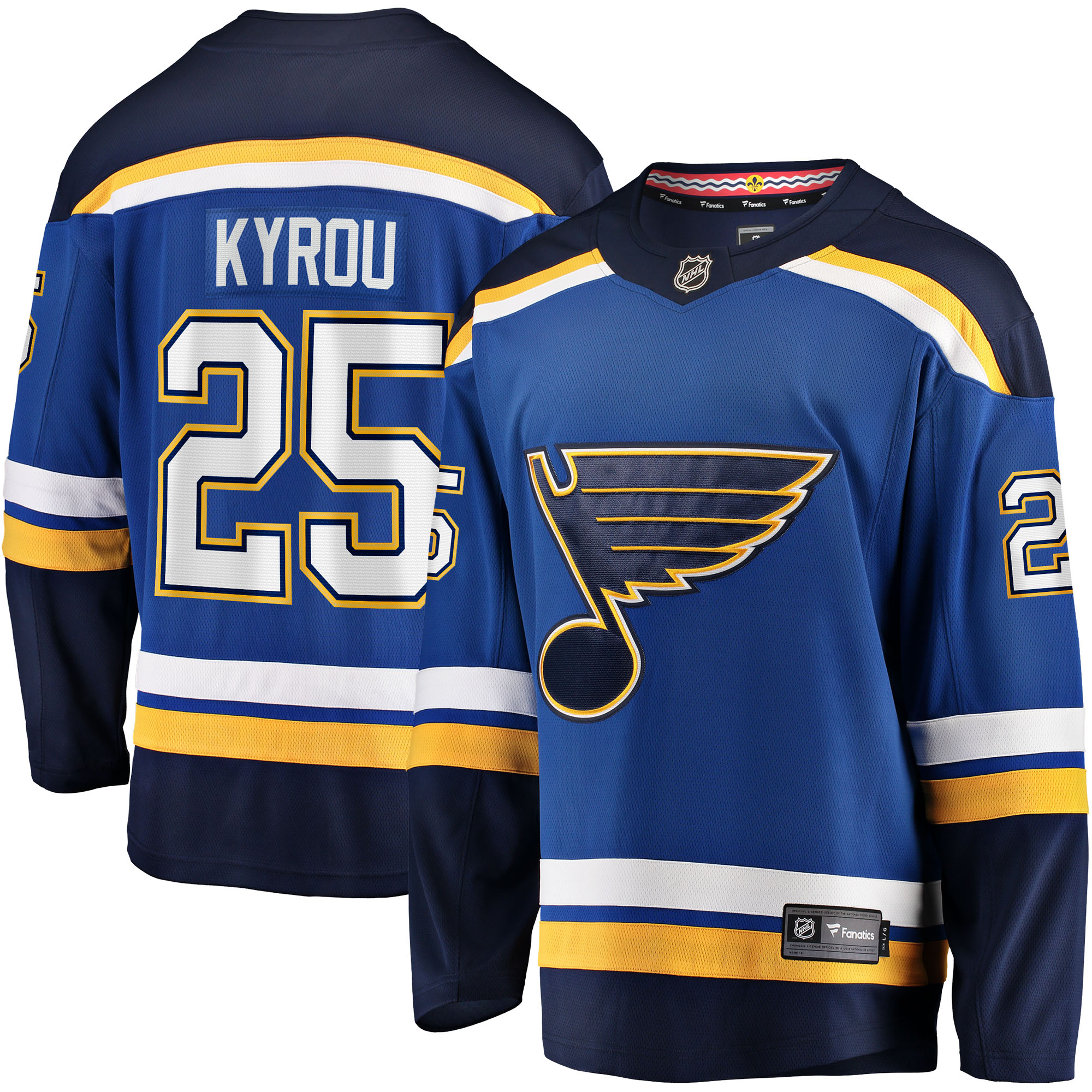 Men's St. Louis Blues Jordan Kyrou Blue Home Team Breakaway Player Hockey Jersey - JS293 