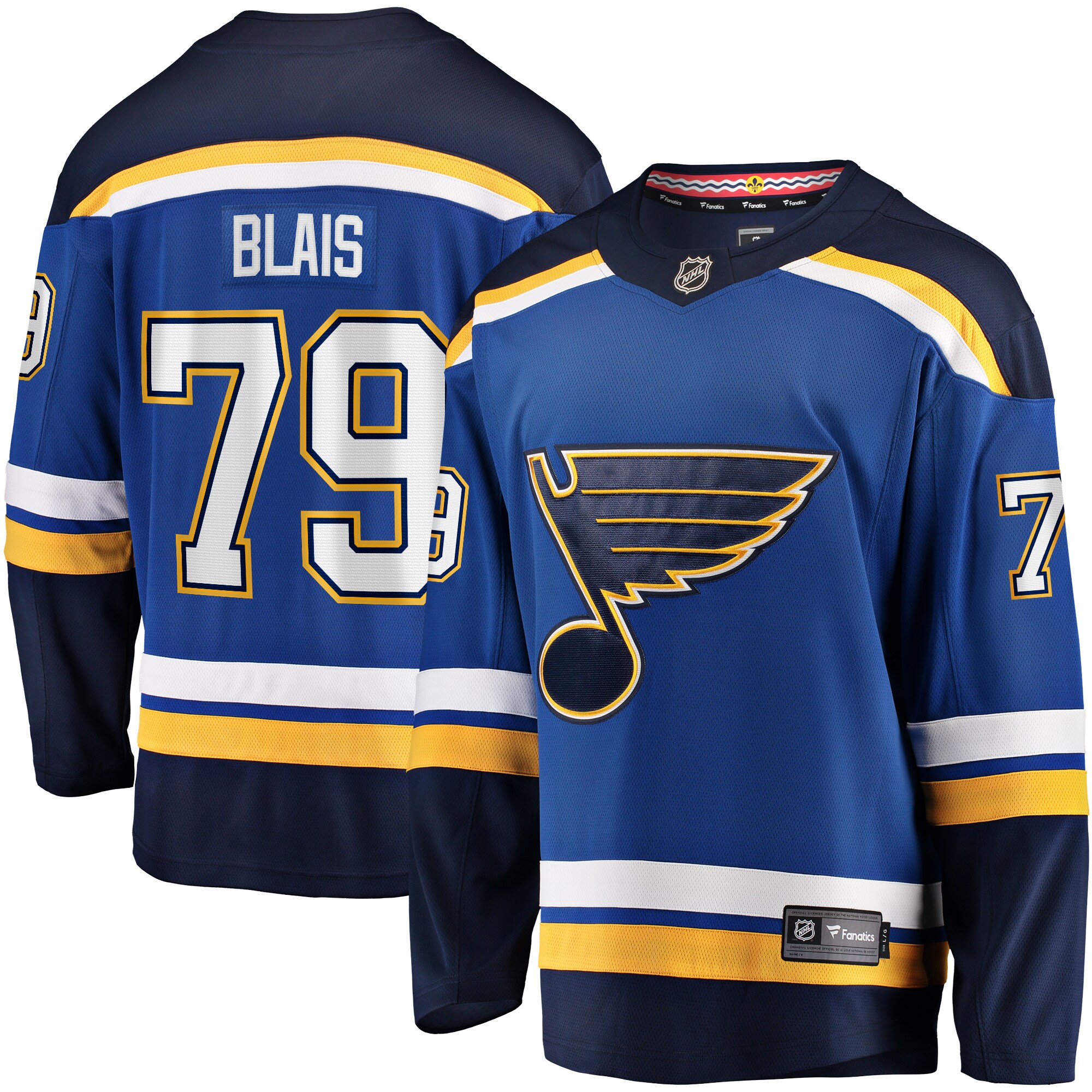 Men's St. Louis Blues Sammy Blais Blue Home Breakaway Hockey Jersey - JS956 