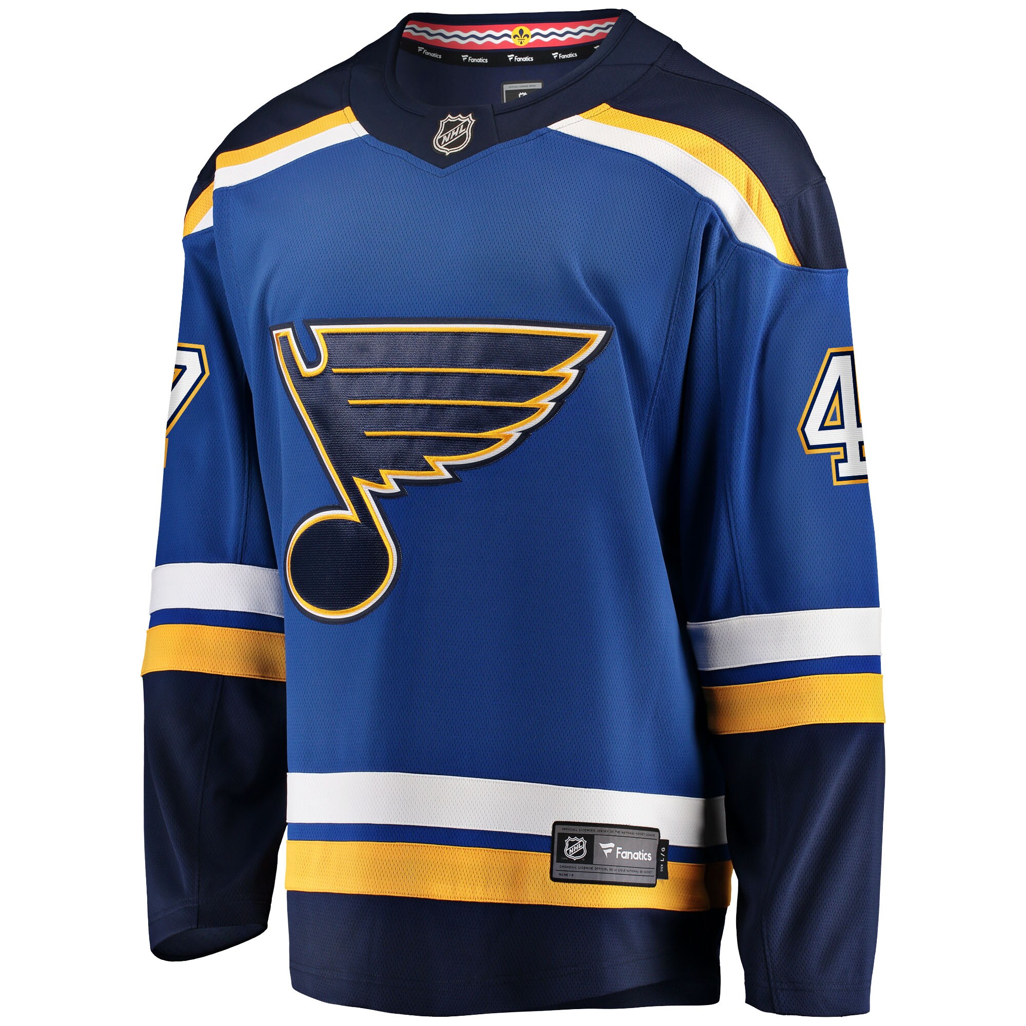 Alternative view of Men's St. Louis Blues Torey Krug Blue Home Breakaway Hockey Jersey - JS529 
