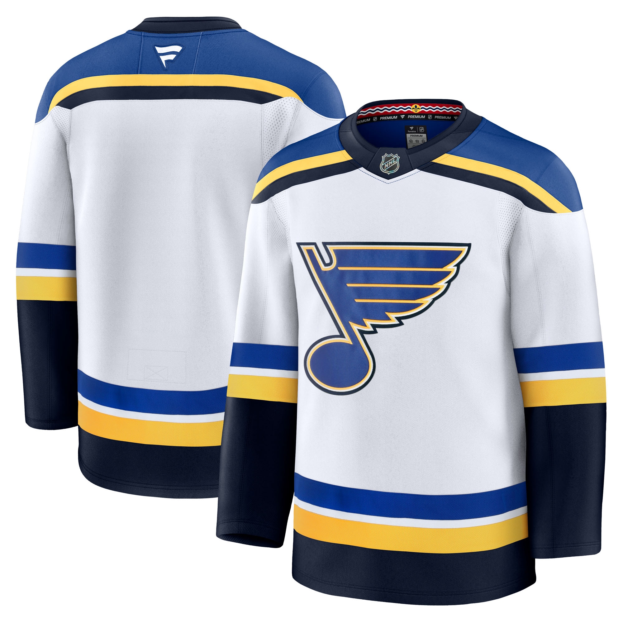Men's St. Louis Blues White Away Premium Hockey Jersey - JS648 