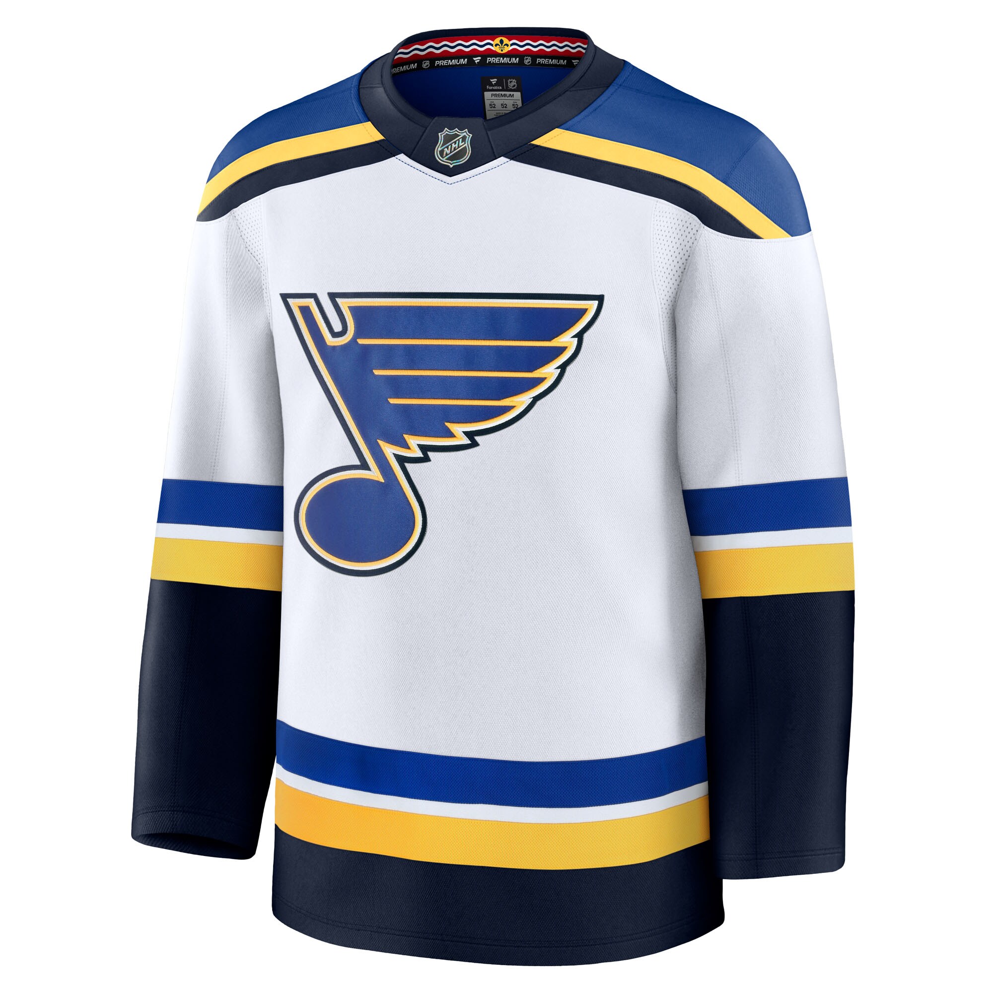 Alternative view of Men's St. Louis Blues White Away Premium Hockey Jersey - JS916 