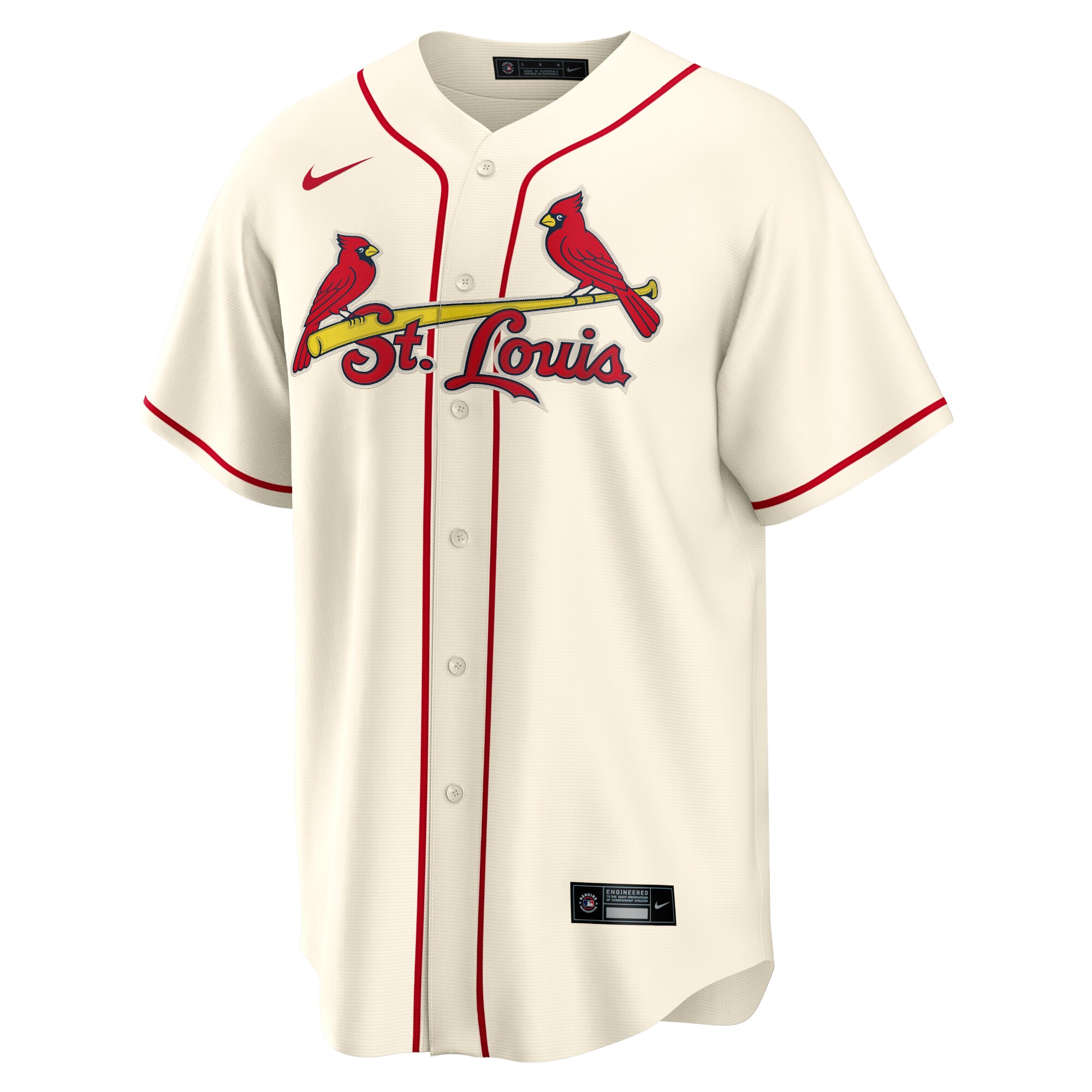 Alternative view of Men's St. Louis Cardinals Cream Alternate Team Baseball Jersey 