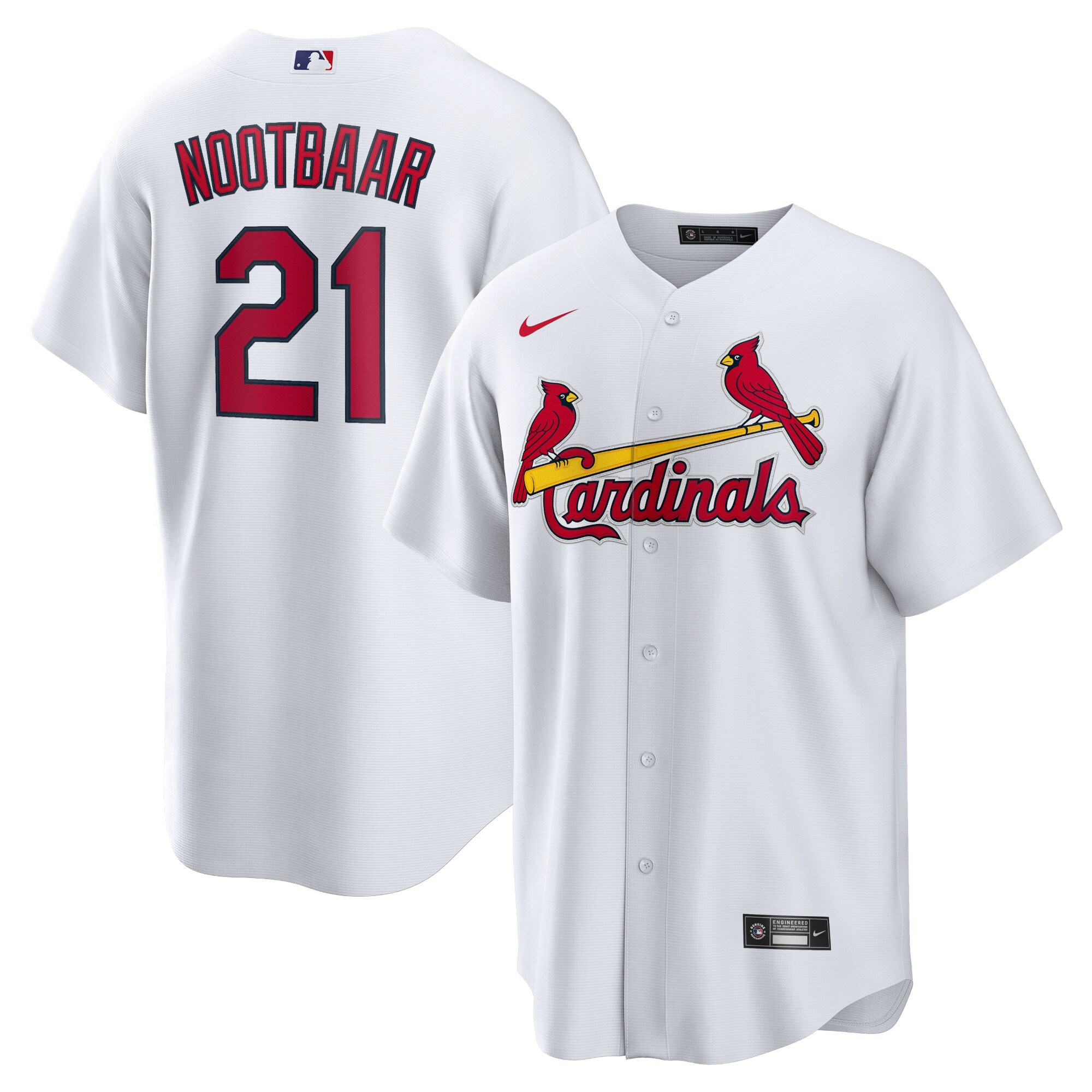 Men's St. Louis Cardinals Lars Nootbaar White Home Baseball Jersey 