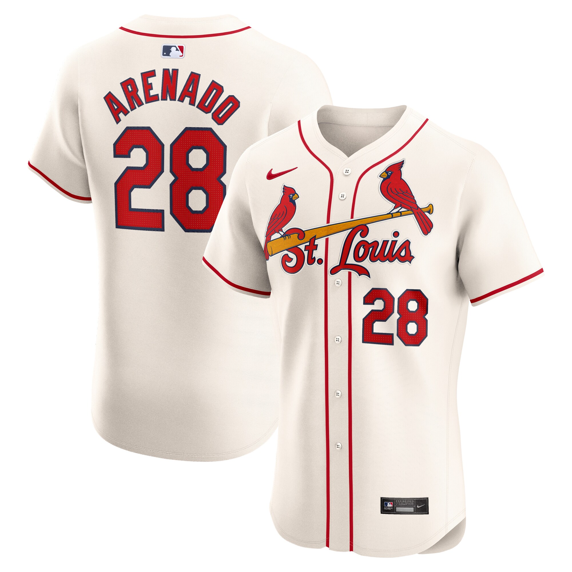 Men's St. Louis Cardinals Nolan Arenado Cream Alternate Elite Player Baseball Jersey 
