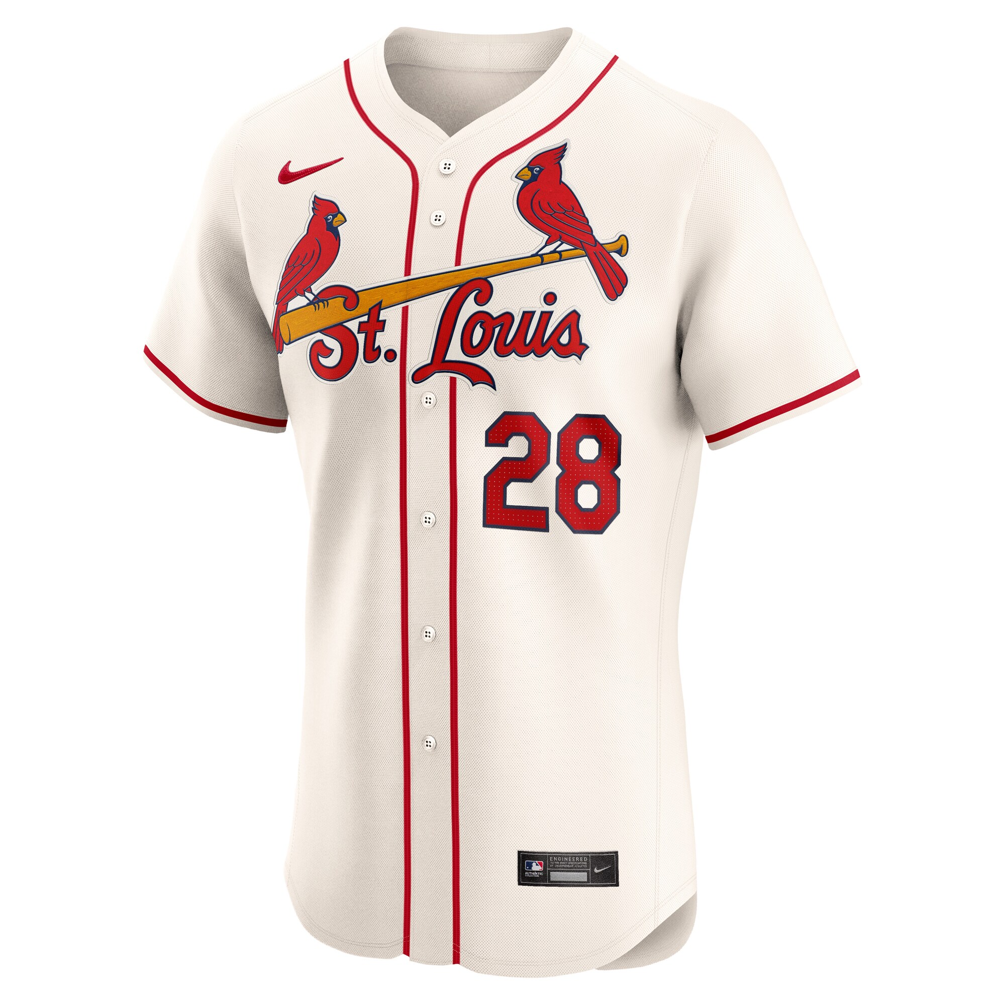 Alternative view of Men's St. Louis Cardinals Nolan Arenado Cream Alternate Elite Player Baseball Jersey 