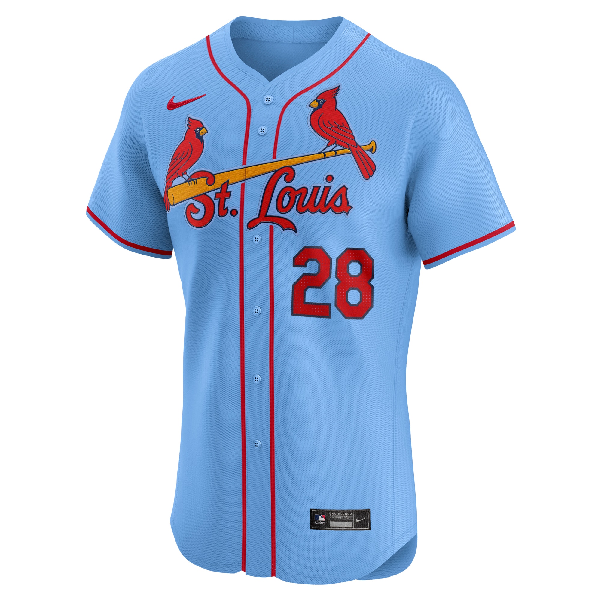 Alternative view of Men's St. Louis Cardinals Nolan Arenado Light Blue Alternate Elite Player Baseball Jersey 