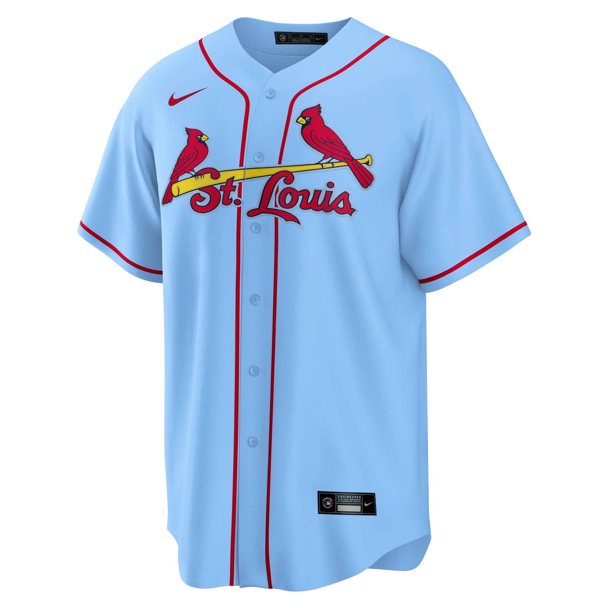 Alternative view of Men's St. Louis Cardinals Nolan Arenado Light Blue Alternate Official Player Baseball Jersey 