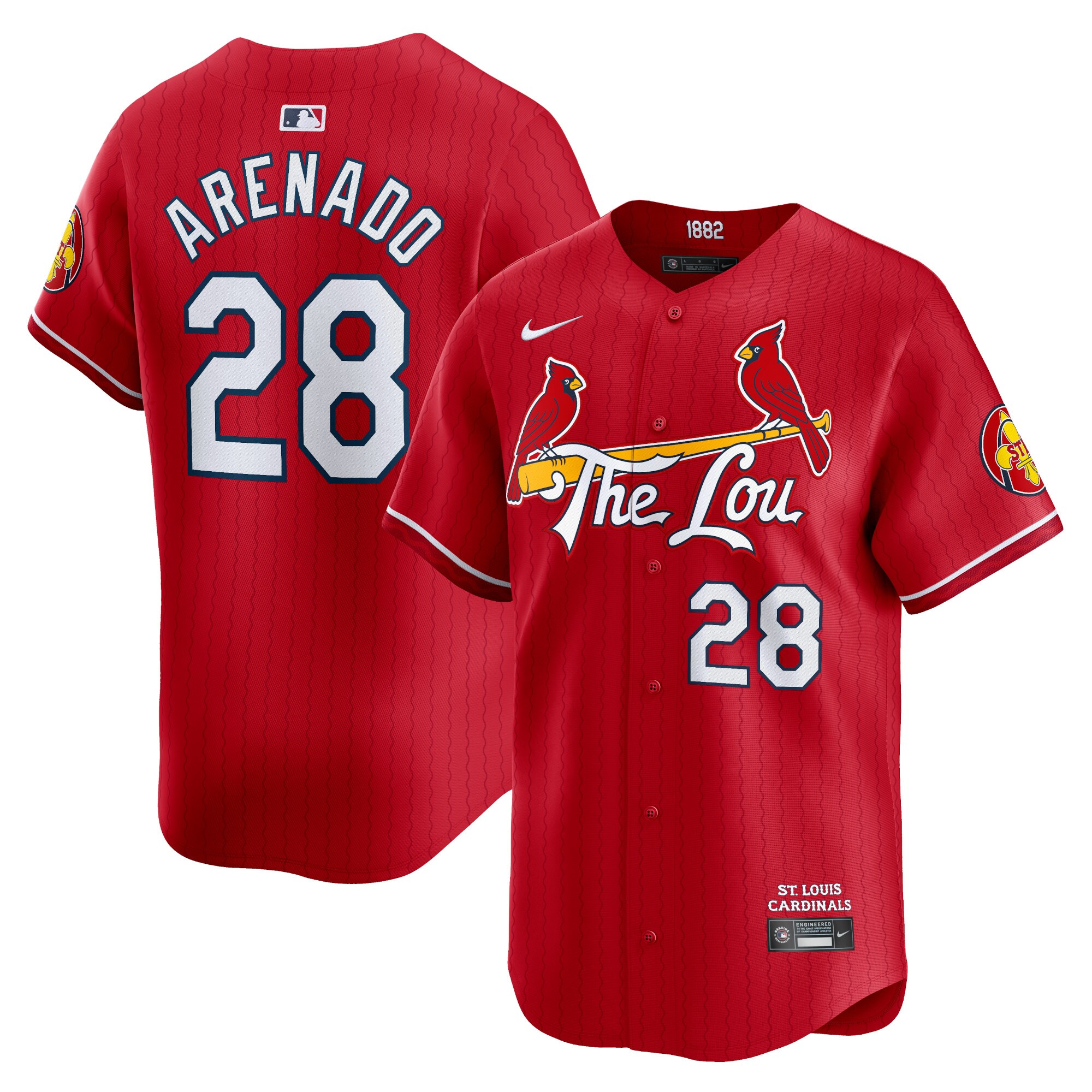 Men's St. Louis Cardinals Nolan Arenado Red 2024 City Connect Limited Player Baseball Jersey 