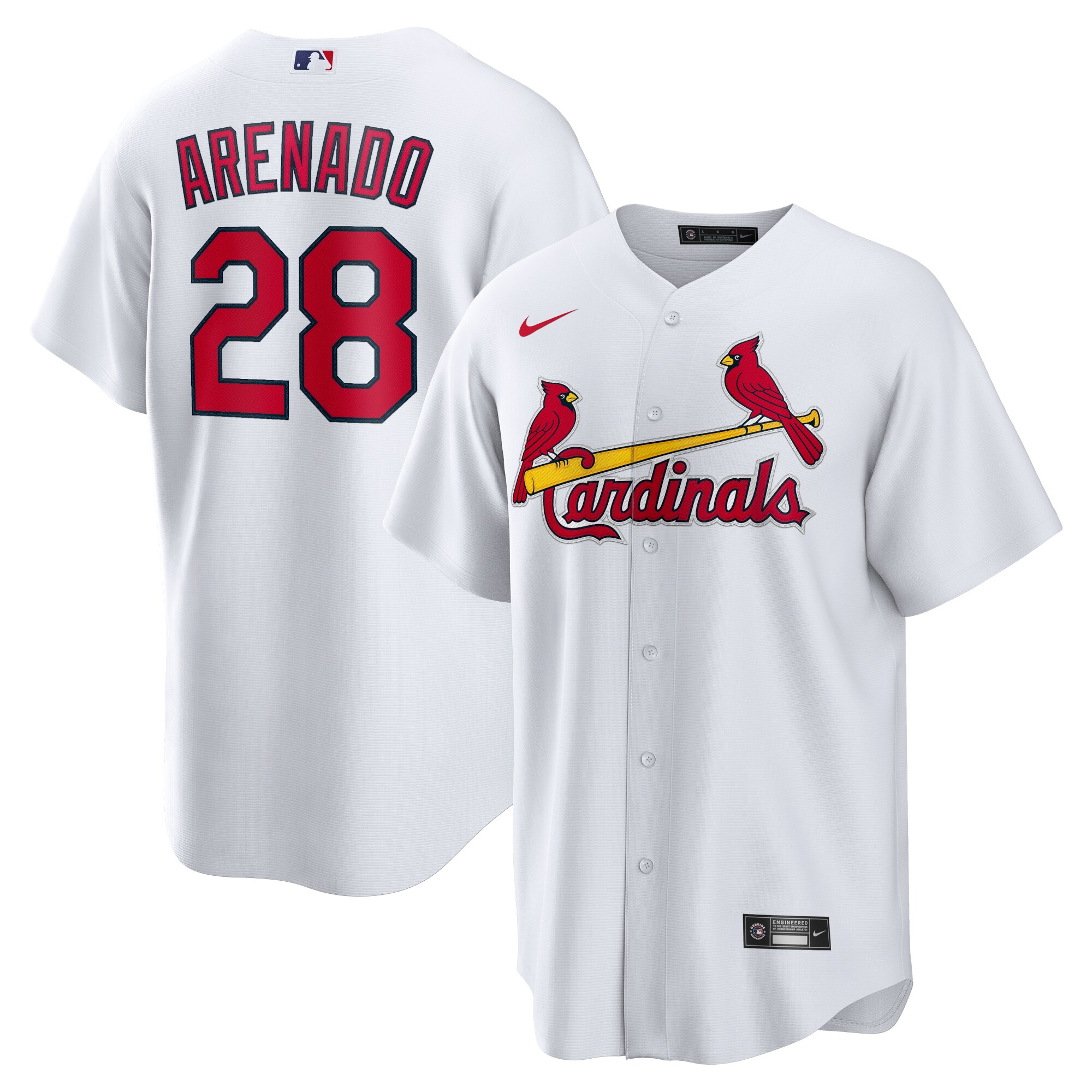 Men's St. Louis Cardinals Nolan Arenado White 2024 Home Baseball Jersey 
