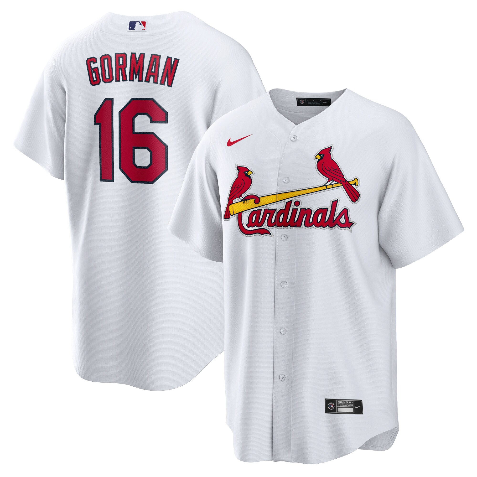 Men's St. Louis Cardinals Nolan Gorman White Home Baseball Jersey 