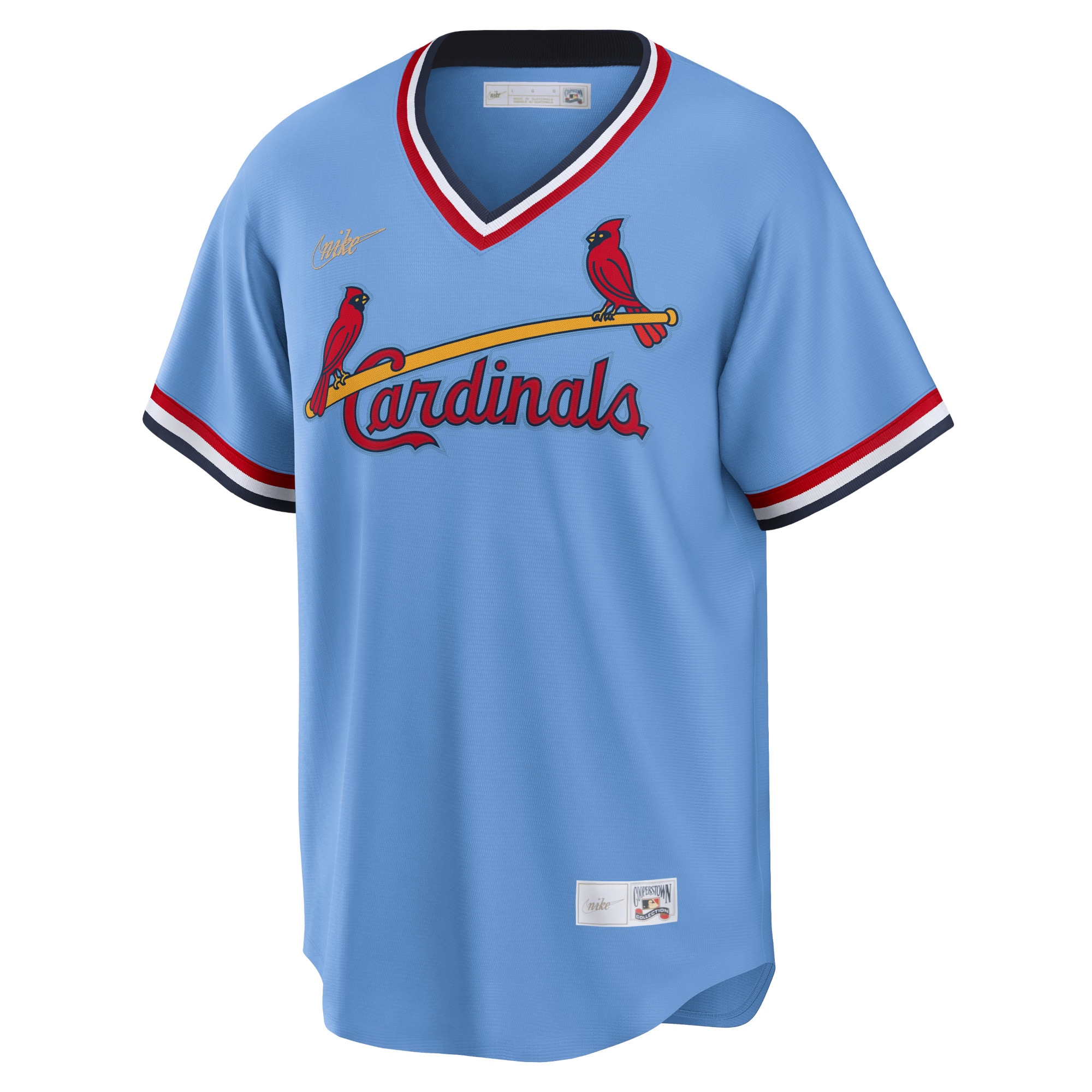 Alternative view of Men's St. Louis Cardinals Ozzie Smith Light Blue Road Cooperstown Collection Player Baseball Jersey 