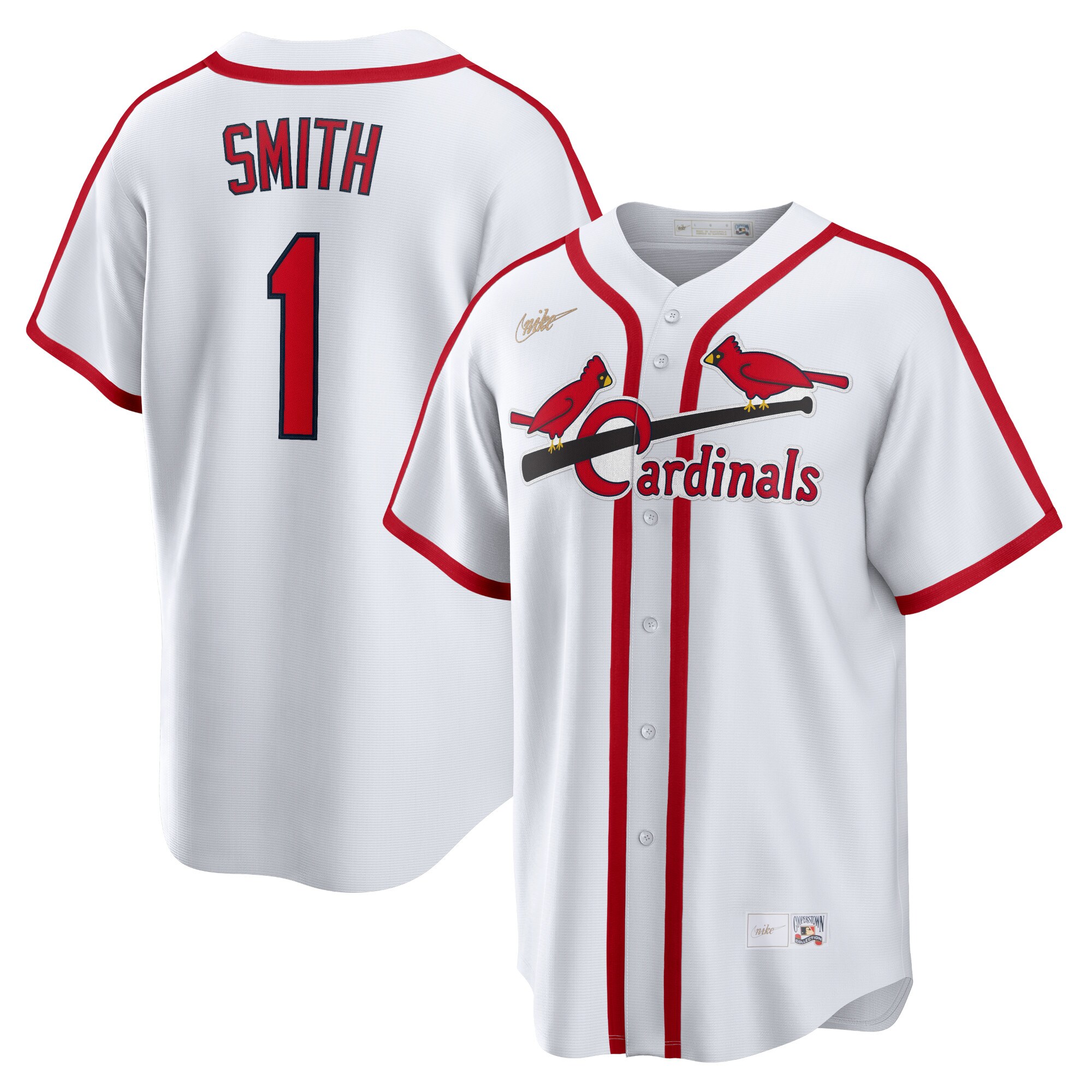 Men's St. Louis Cardinals Ozzie Smith White Home Cooperstown Collection Player Baseball Jersey 