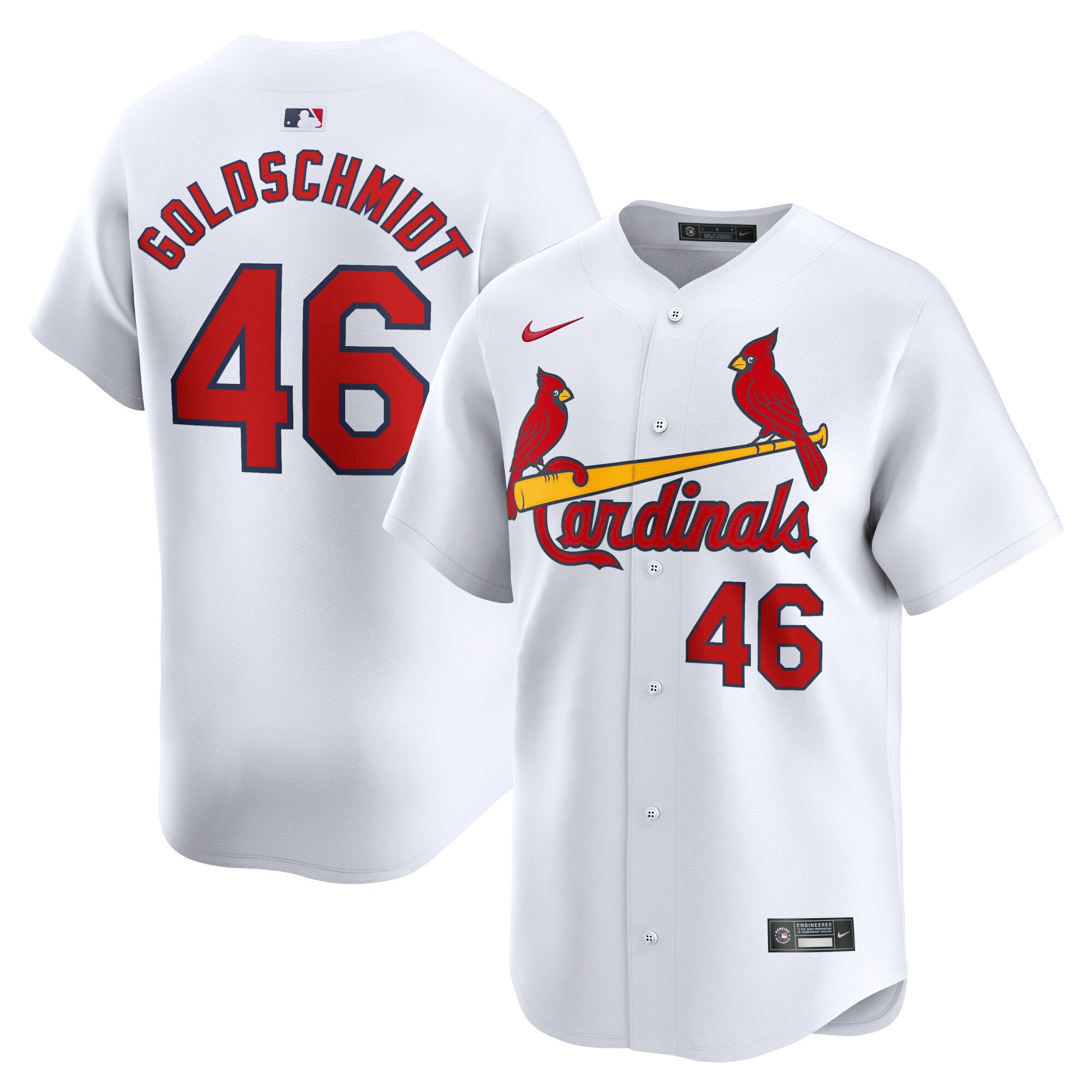 Men's St. Louis Cardinals Paul Goldschmidt White Home Limited Player Baseball Jersey 