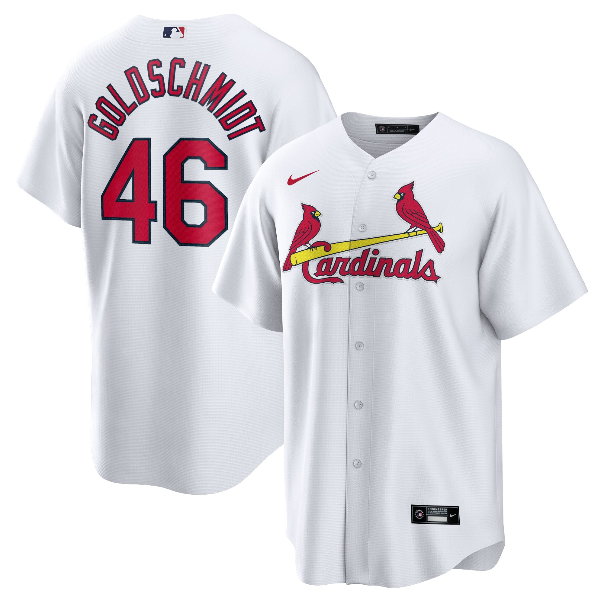 Men's St. Louis Cardinals Paul Goldschmidt White Home Player Name Baseball Jersey 