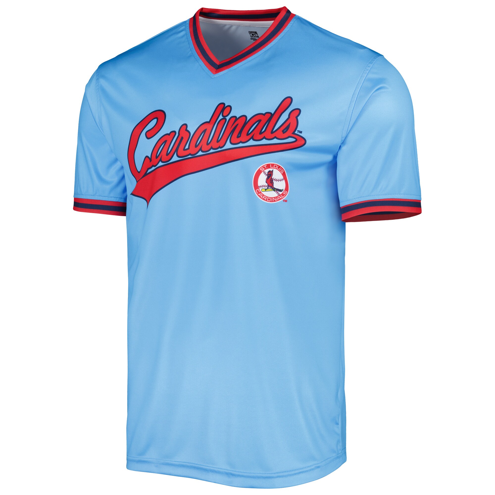 Alternative view of Men's St. Louis Cardinals Stitches Light Blue Cooperstown Collection Team Baseball Jersey 