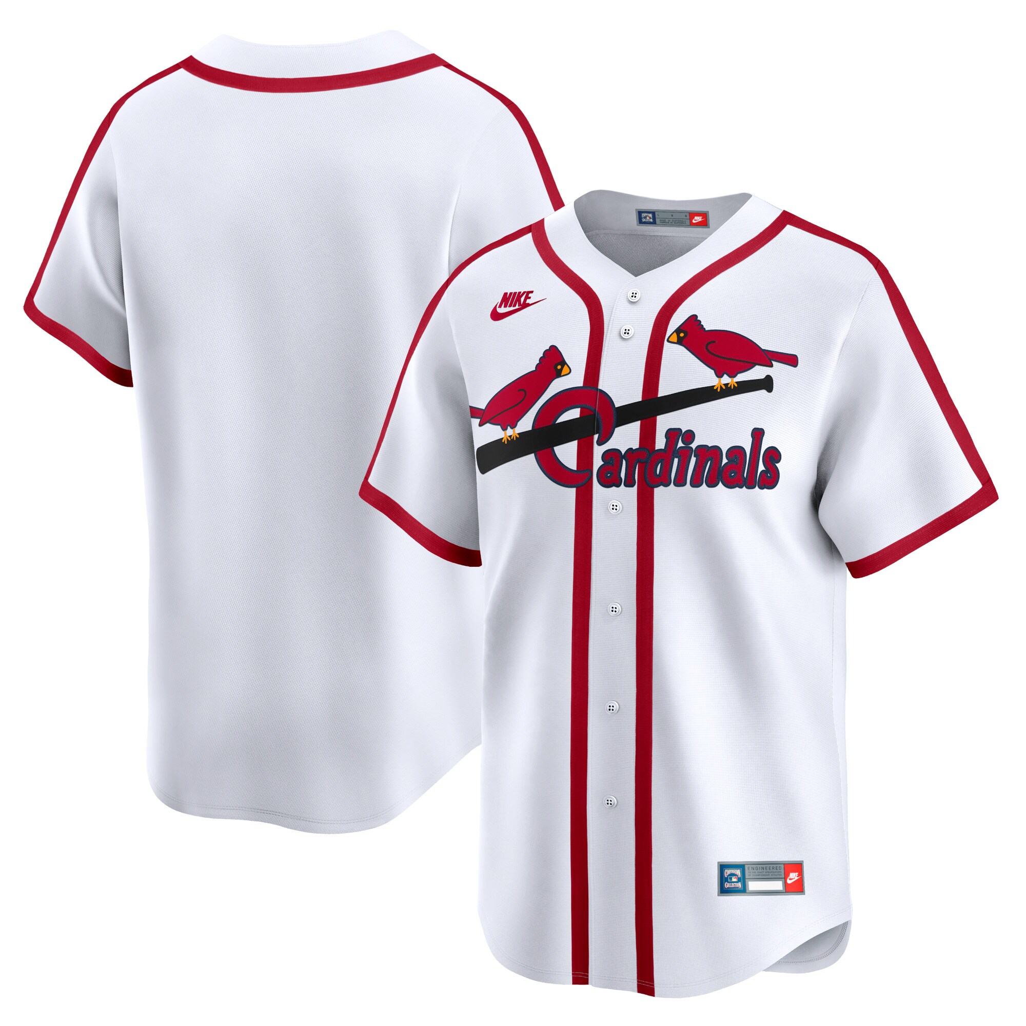 Men's St. Louis Cardinals White Cooperstown Collection Limited Baseball Jersey 
