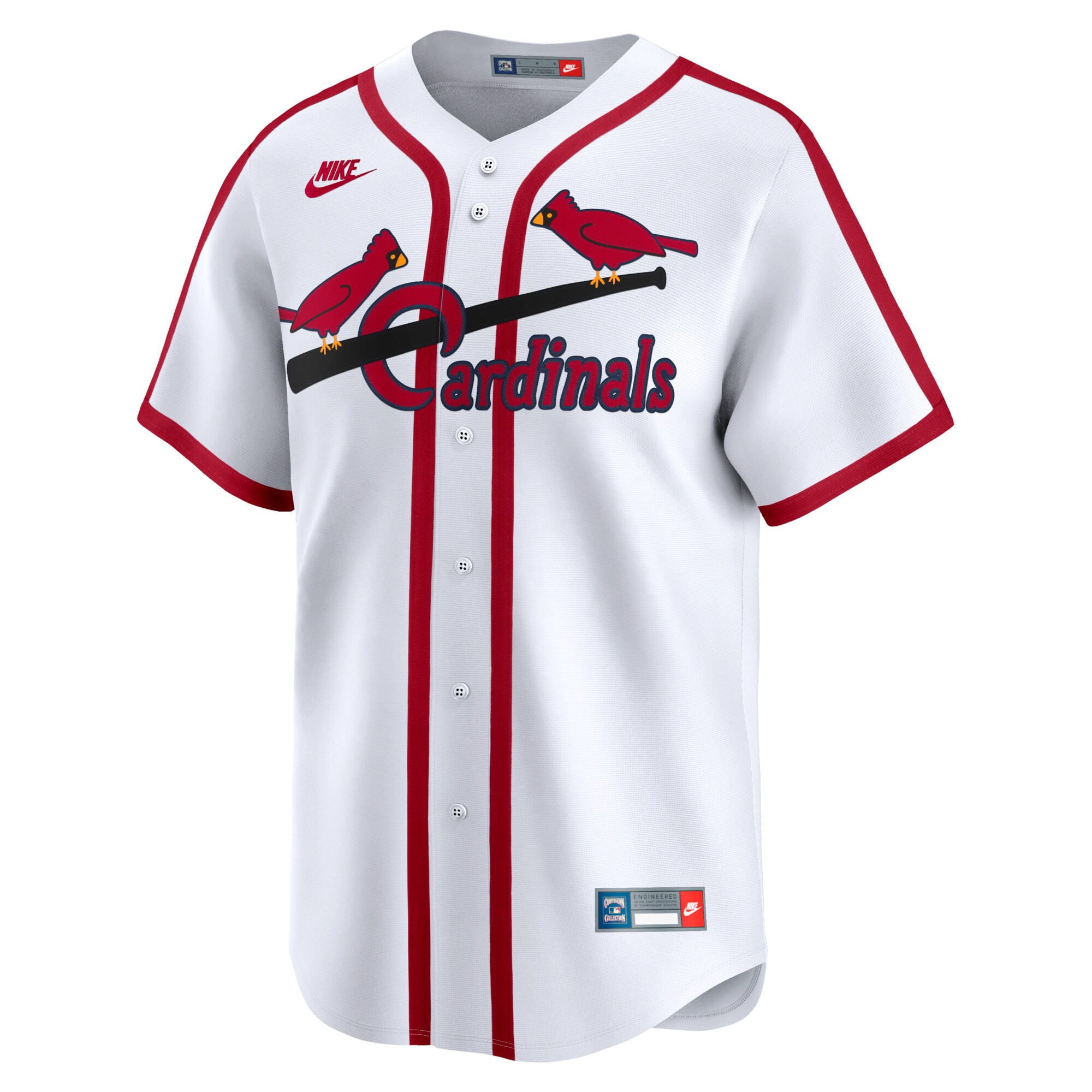 Alternative view of Men's St. Louis Cardinals White Cooperstown Collection Limited Baseball Jersey 