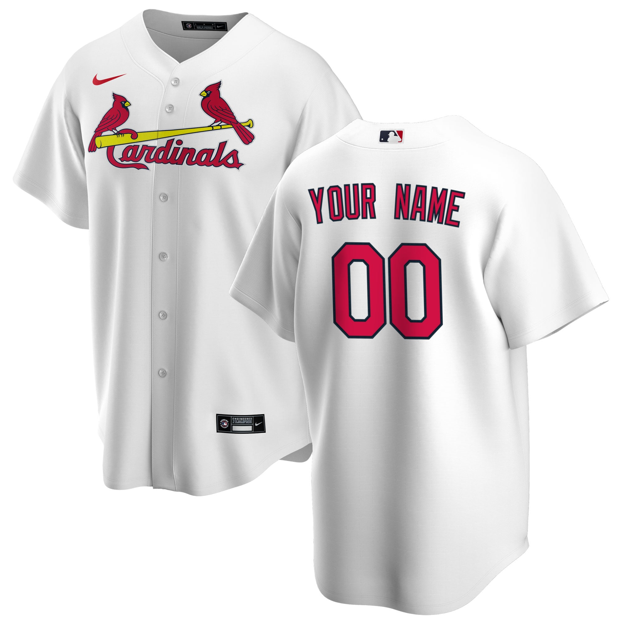 Men's St. Louis Cardinals White Home Custom Baseball Jersey 