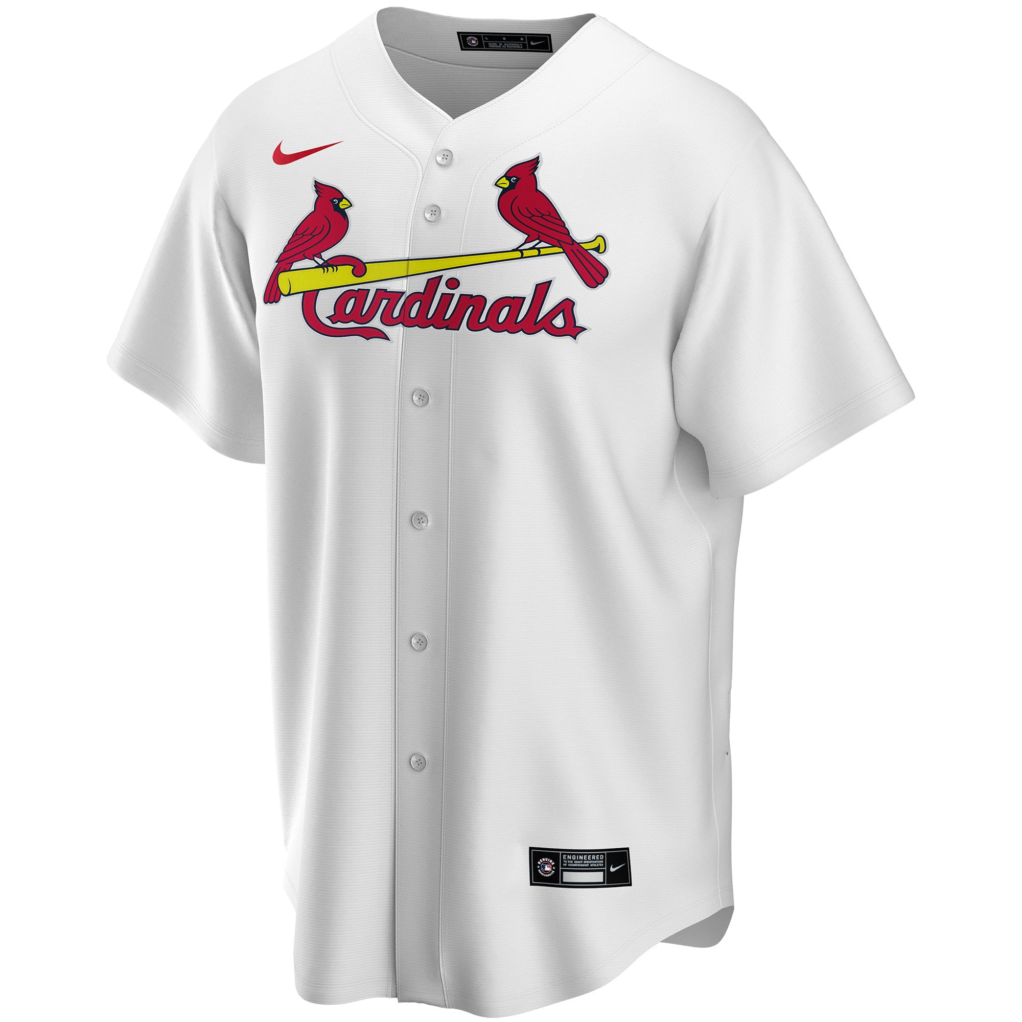 Alternative view of Men's St. Louis Cardinals White Home Custom Baseball Jersey 
