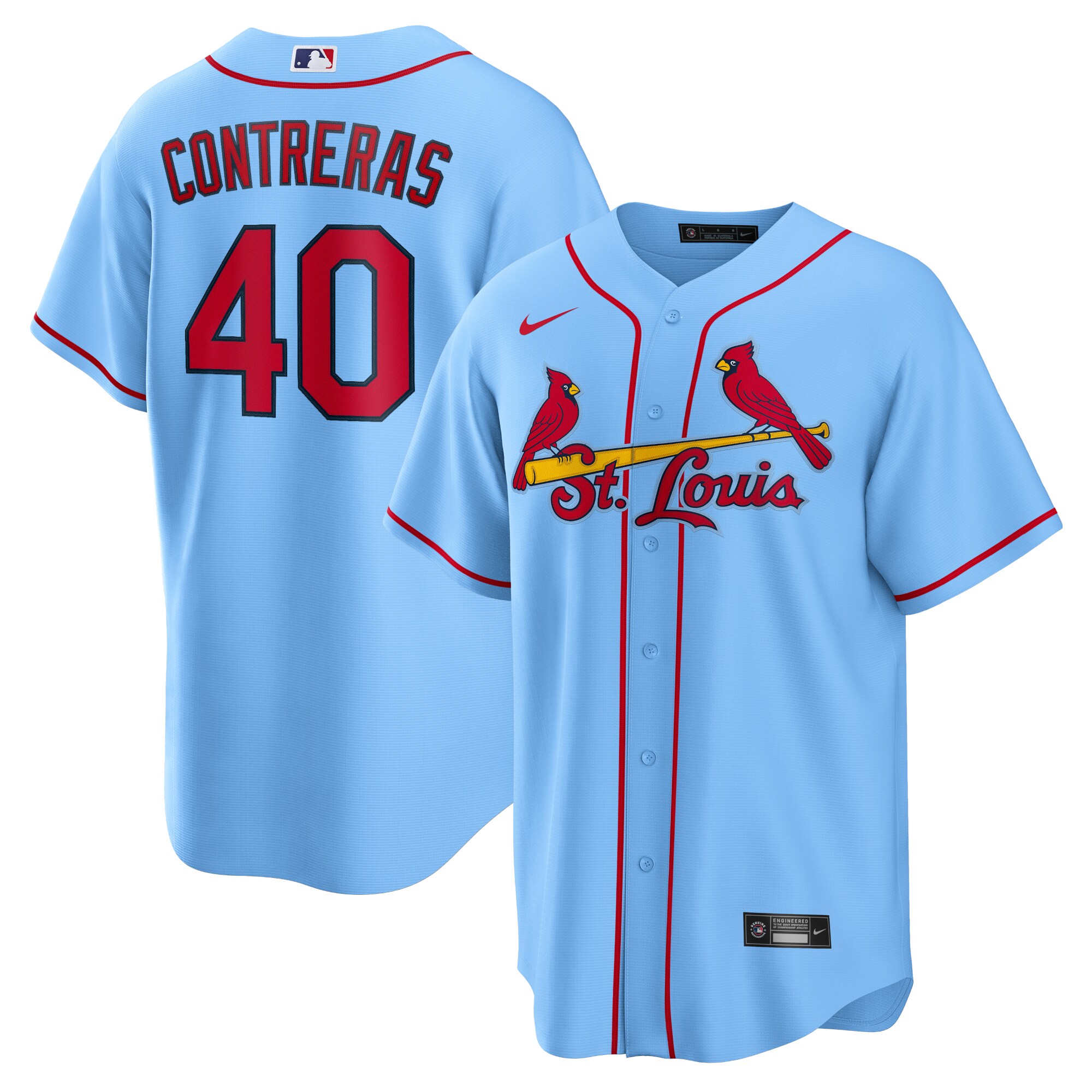 Men's St. Louis Cardinals Willson Contreras Light Blue Alternate Baseball Jersey 