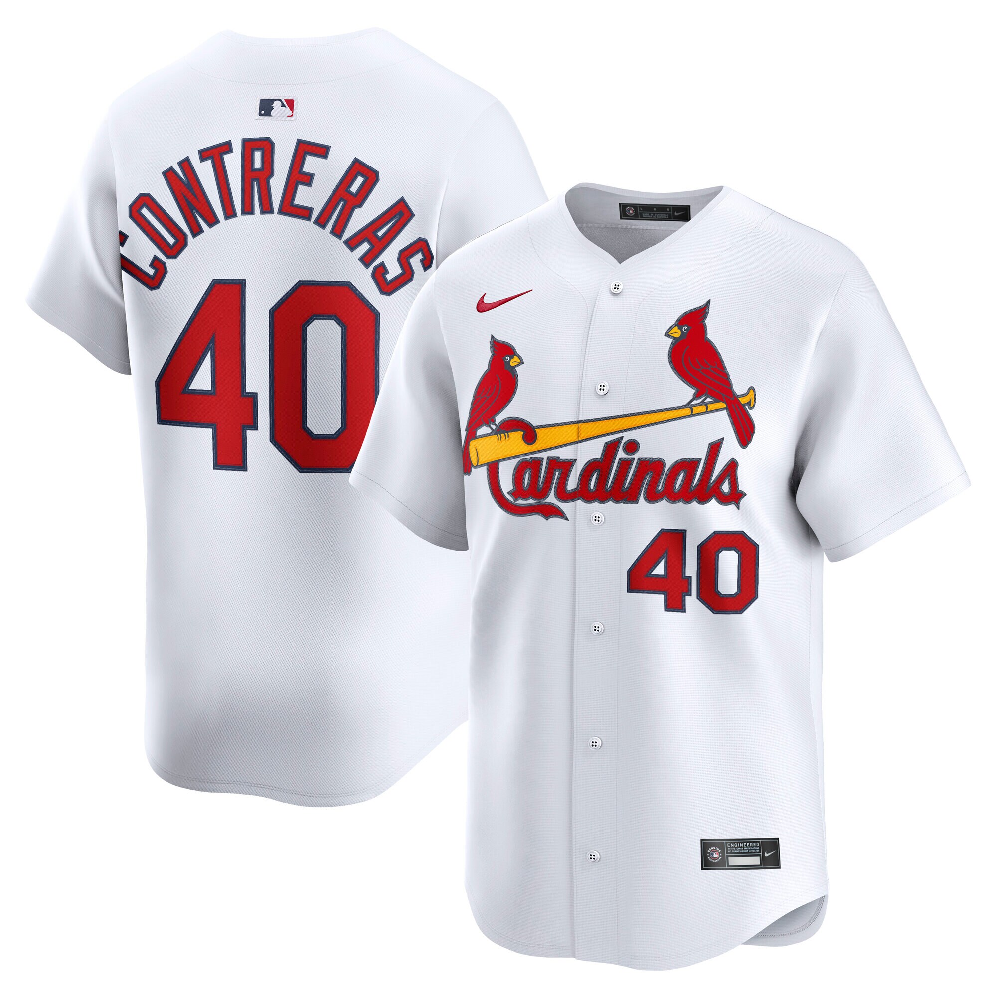Men's St. Louis Cardinals Willson Contreras White Home Limited Player Baseball Jersey 