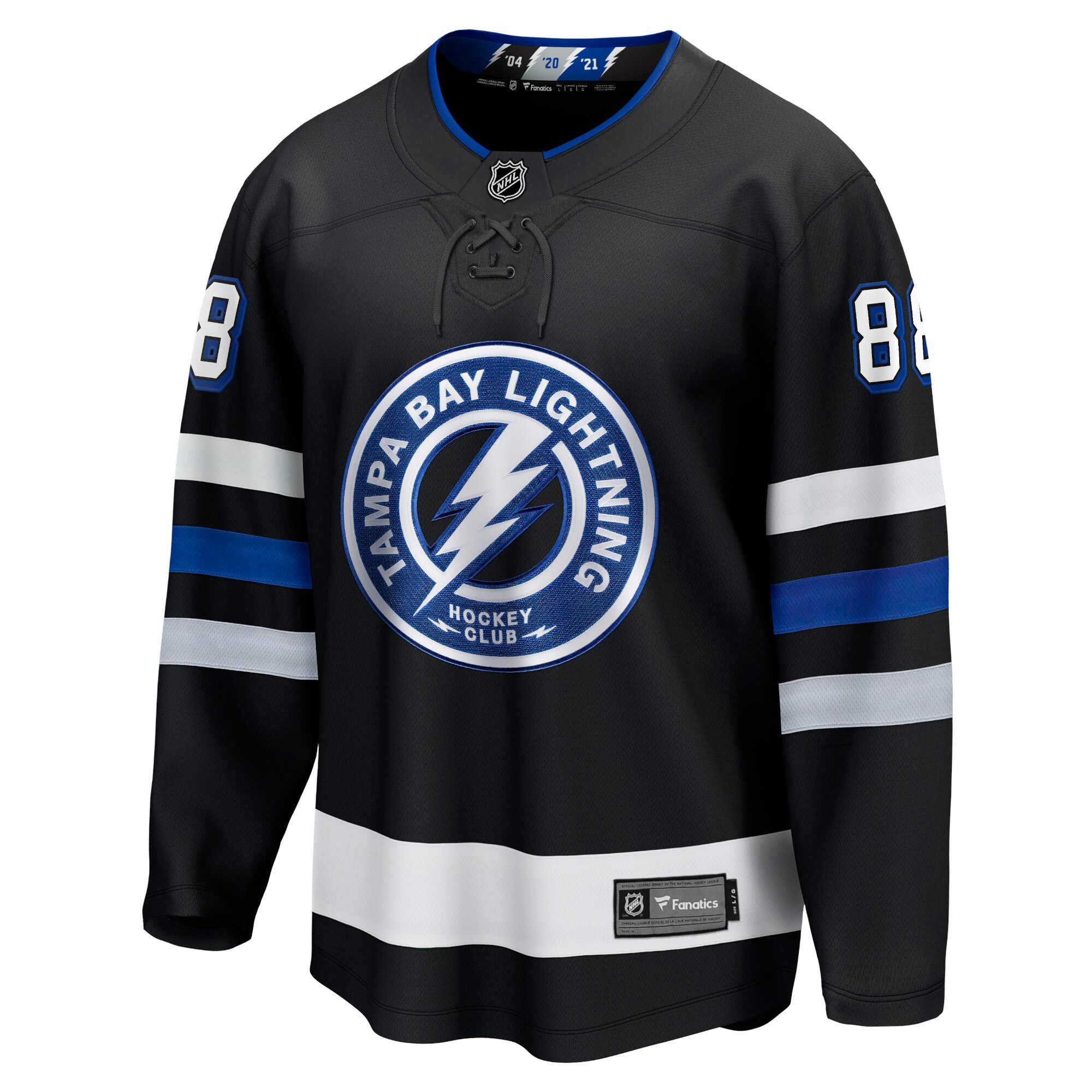 Alternative view of Men's Tampa Bay Lightning Andrei Vasilevskiy Black Alternate Premier Breakaway Player Hockey Jersey - JS548 