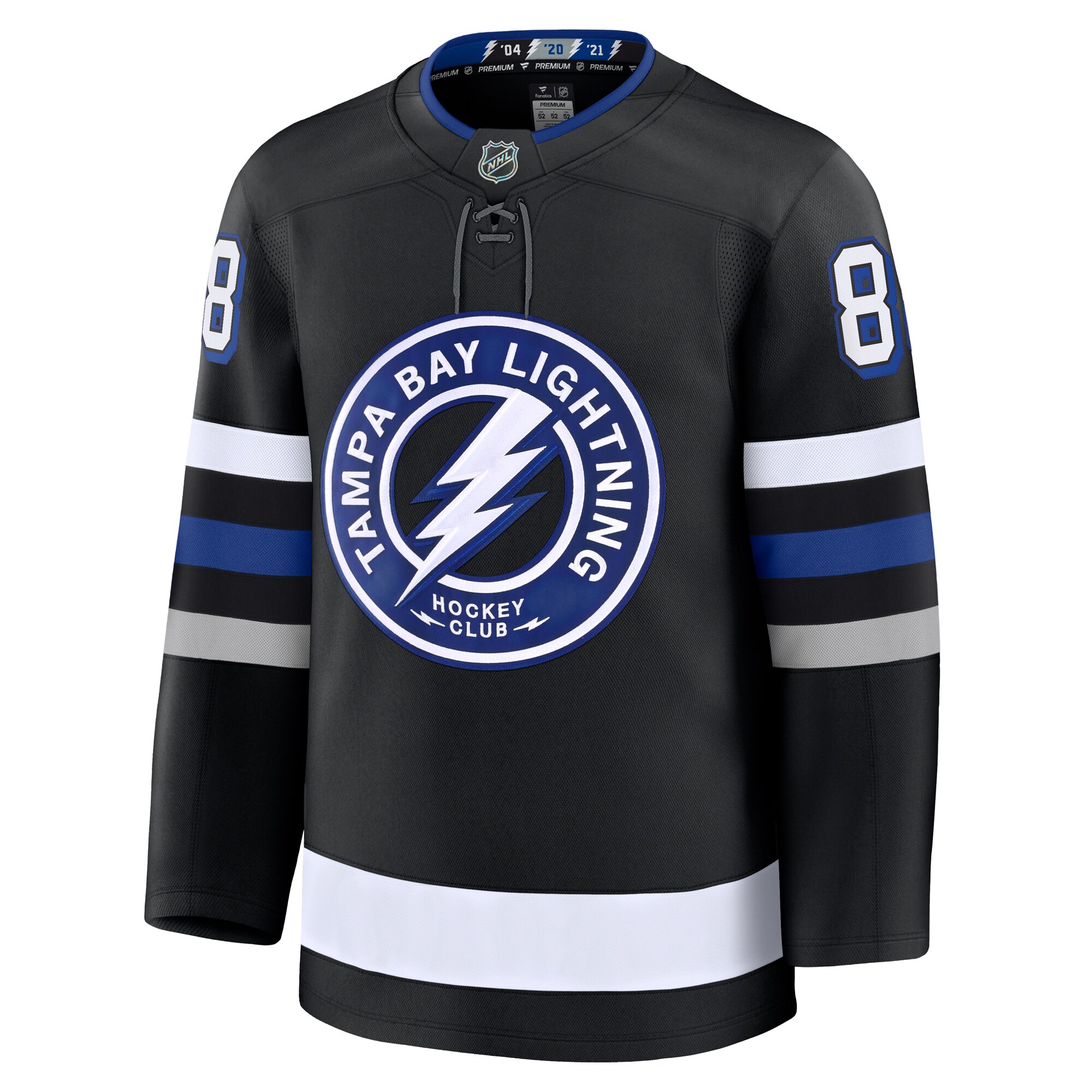 Alternative view of Men's Tampa Bay Lightning Andrei Vasilevskiy Black Alternate Premium Hockey Jersey - JS852 
