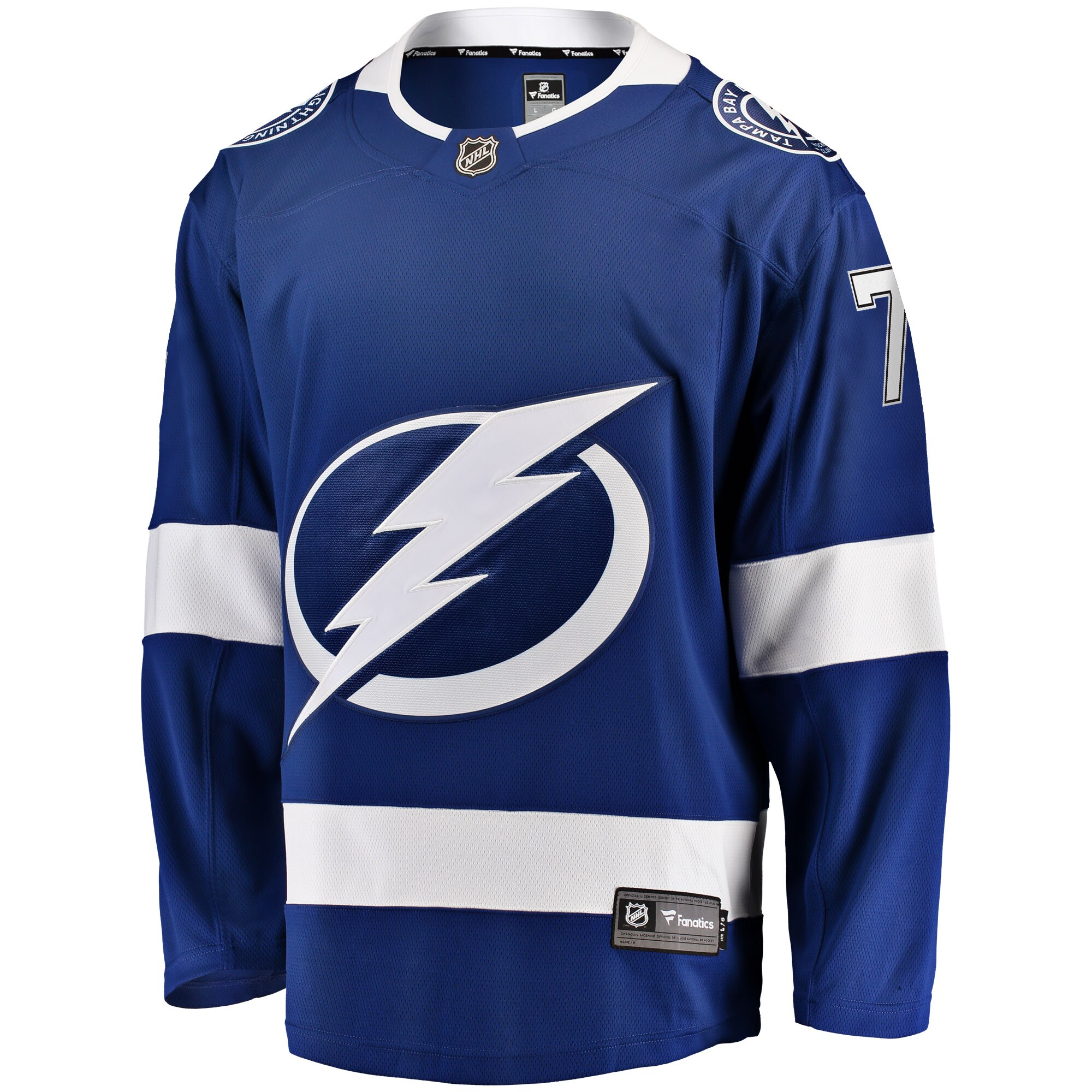 Alternative view of Men's Tampa Bay Lightning Anthony Cirelli Blue Home Breakaway Player Hockey Jersey - JS632 