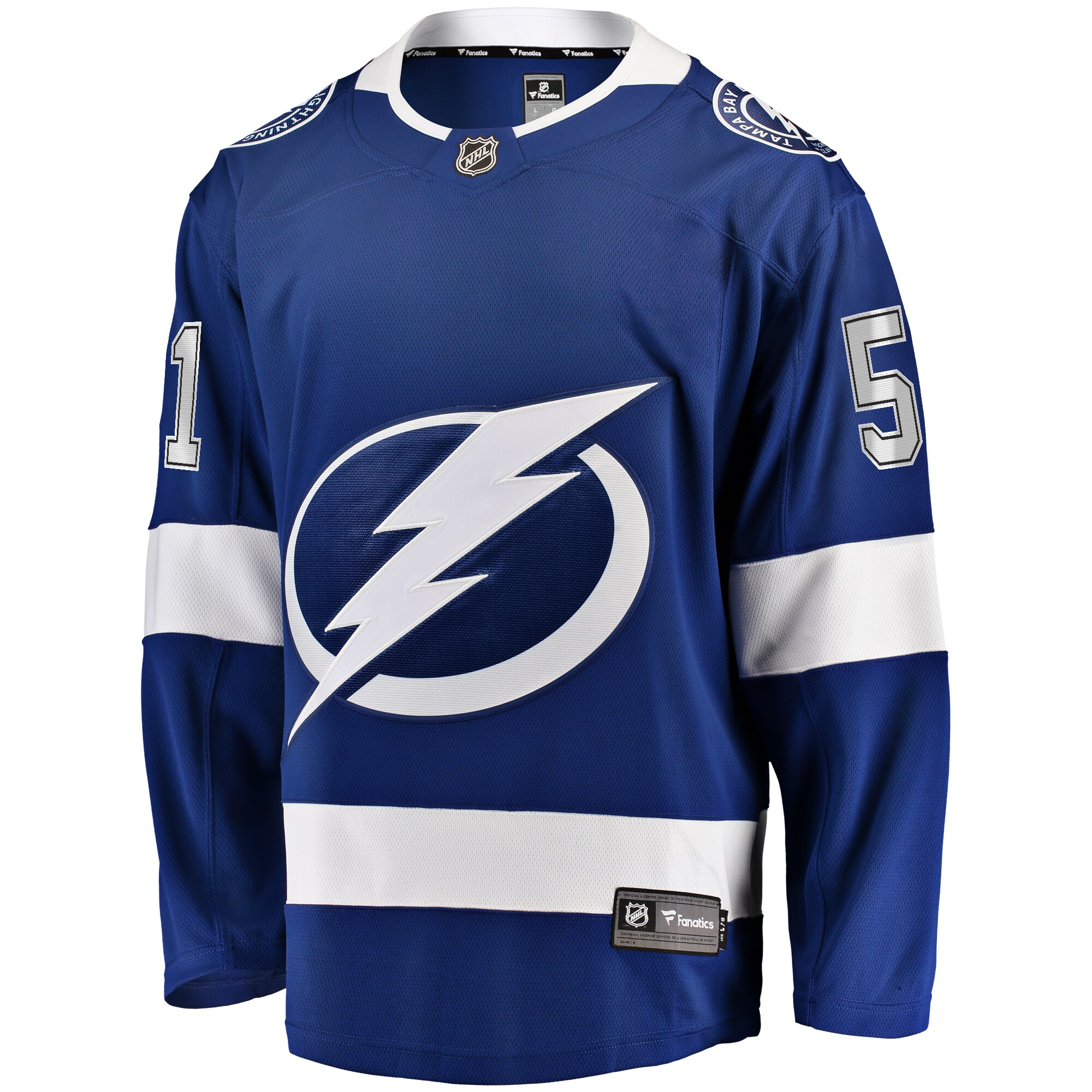 Alternative view of Men's Tampa Bay Lightning Austin Watson Blue Home Premier Breakaway Player Hockey Jersey - JS298 