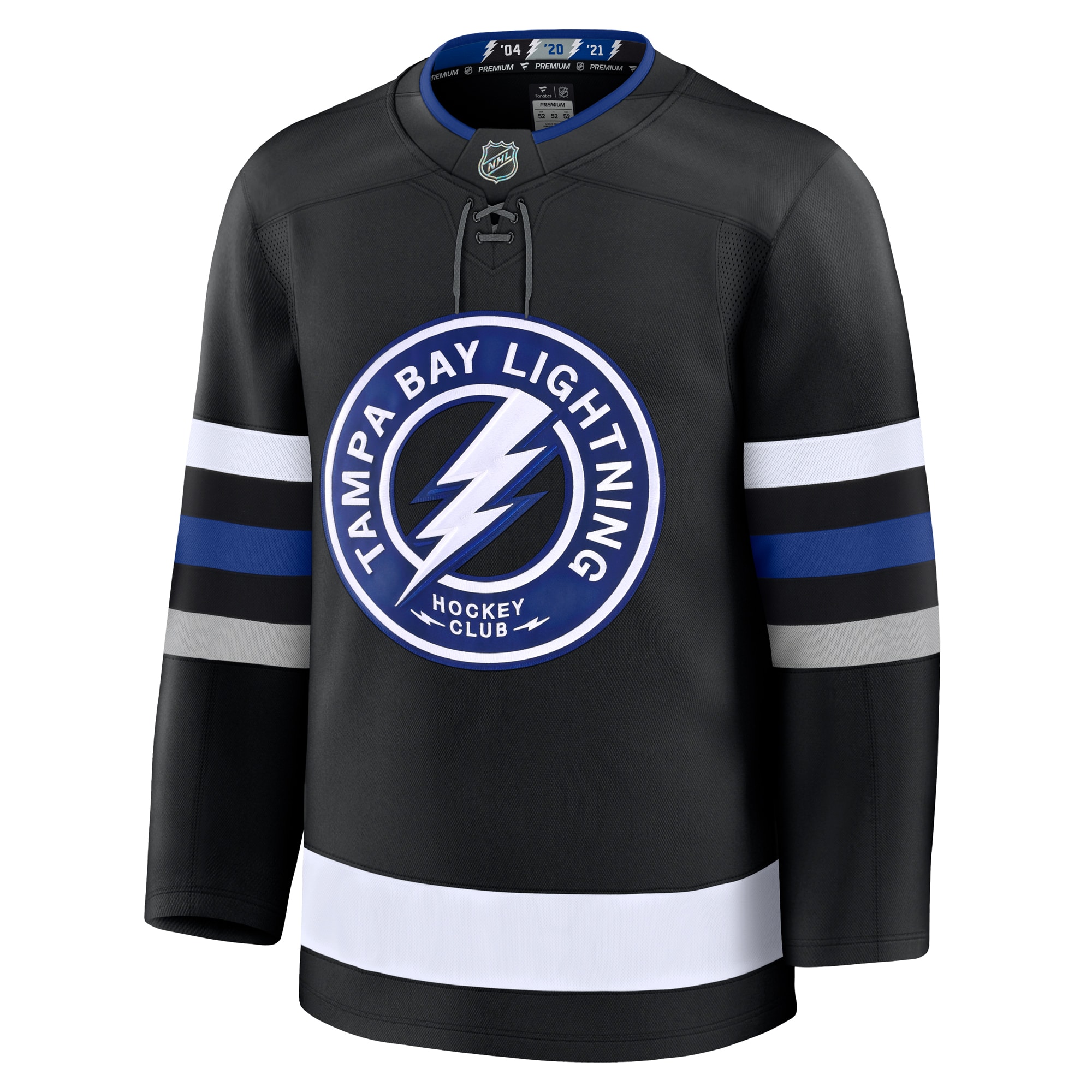Alternative view of Men's Tampa Bay Lightning Black Alternate Premium Hockey Jersey - JS245 