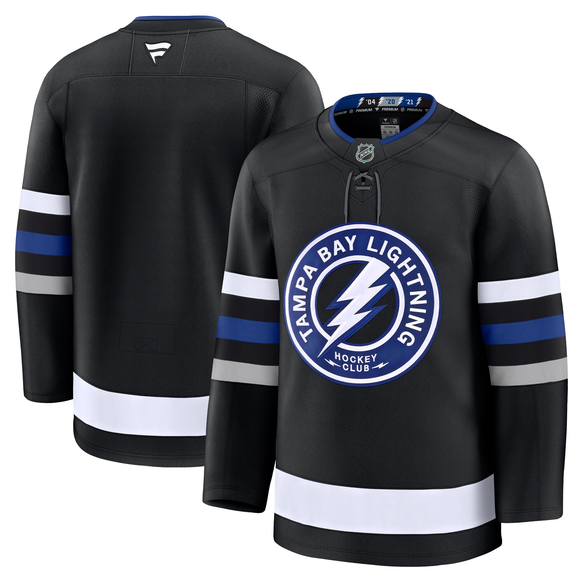Men's Tampa Bay Lightning Black Alternate Premium Hockey Jersey - JS245 
