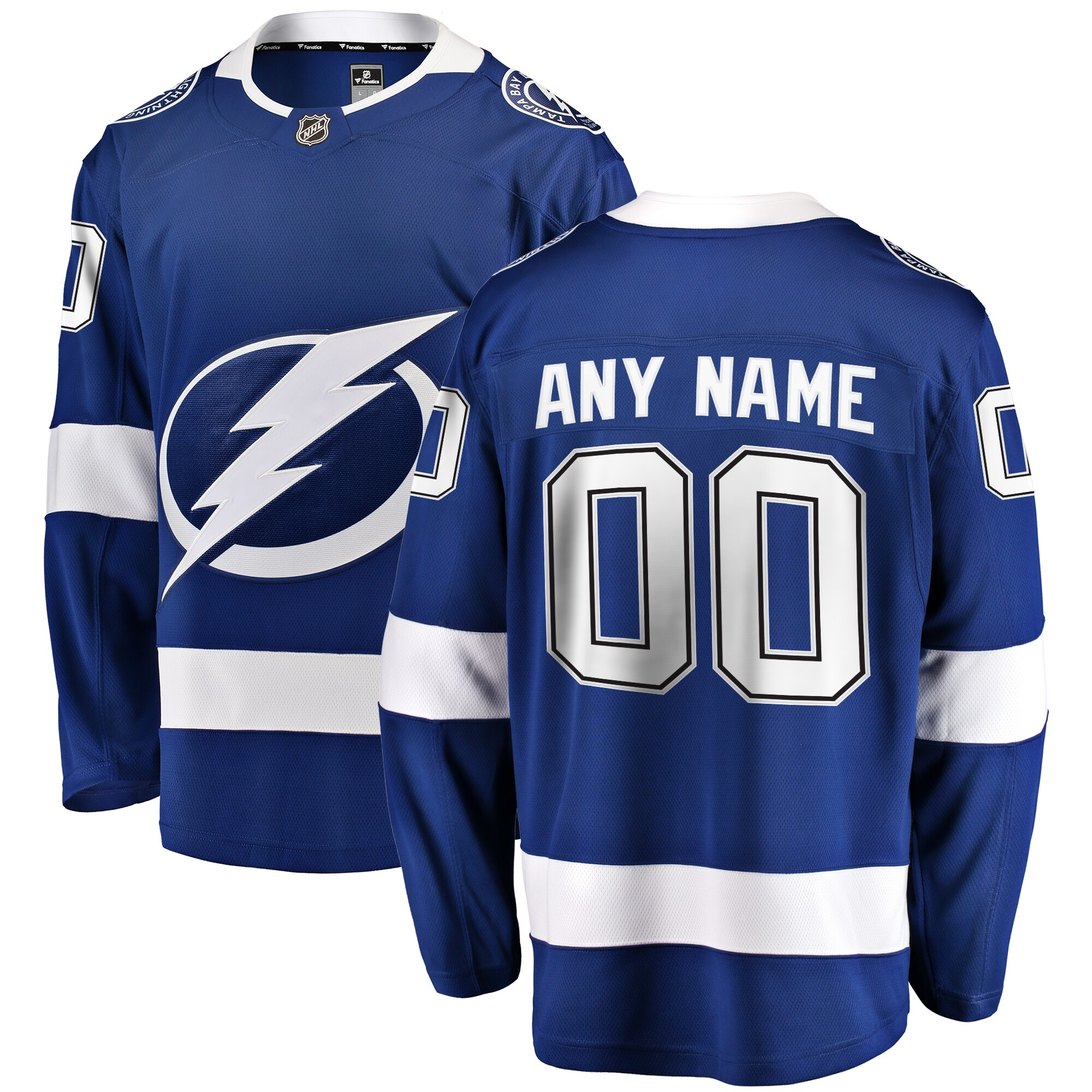 Men's Tampa Bay Lightning Blue Home Breakaway Custom Hockey Jersey - JS949 