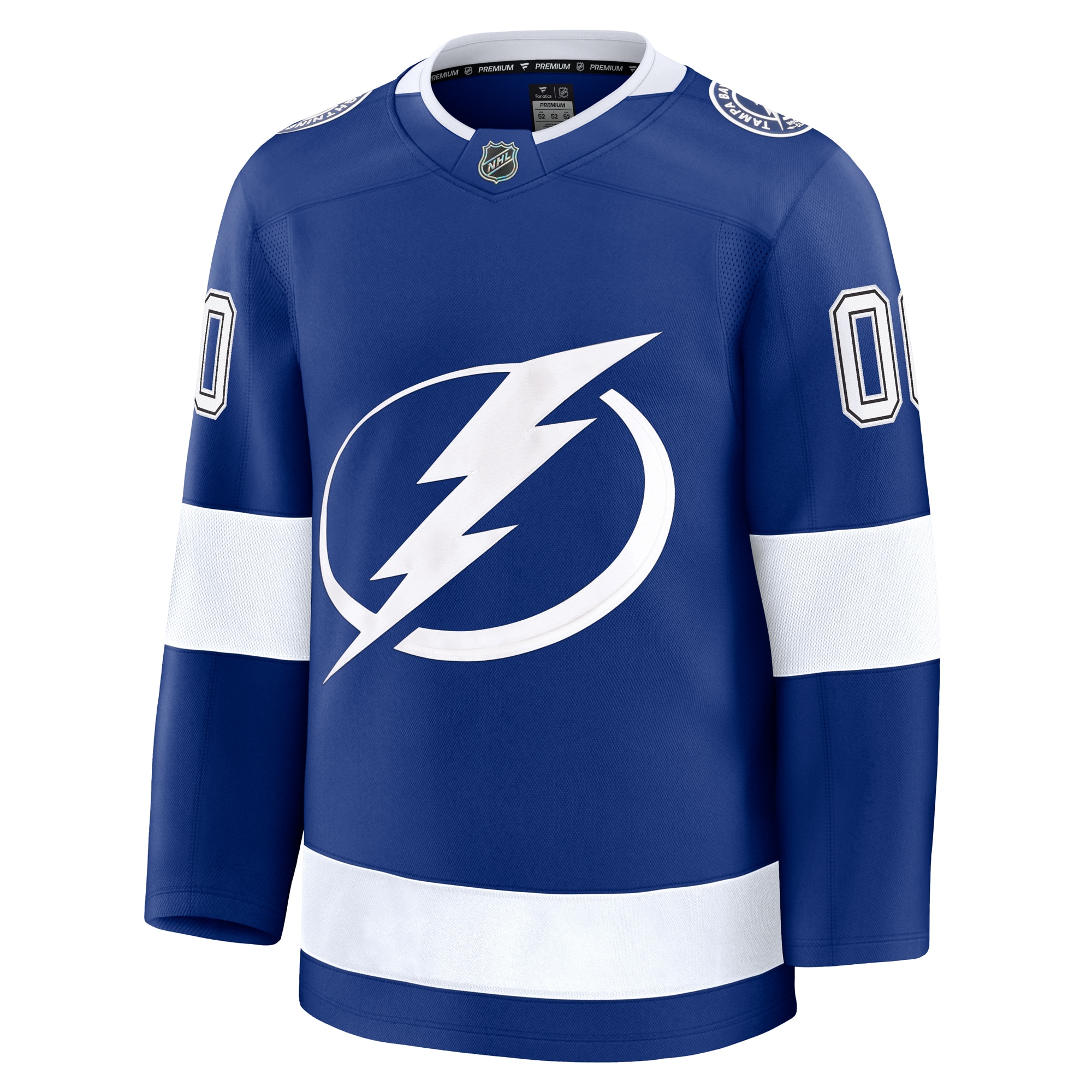 Alternative view of Men's Tampa Bay Lightning Blue Home Premium Custom Hockey Jersey - JS520 
