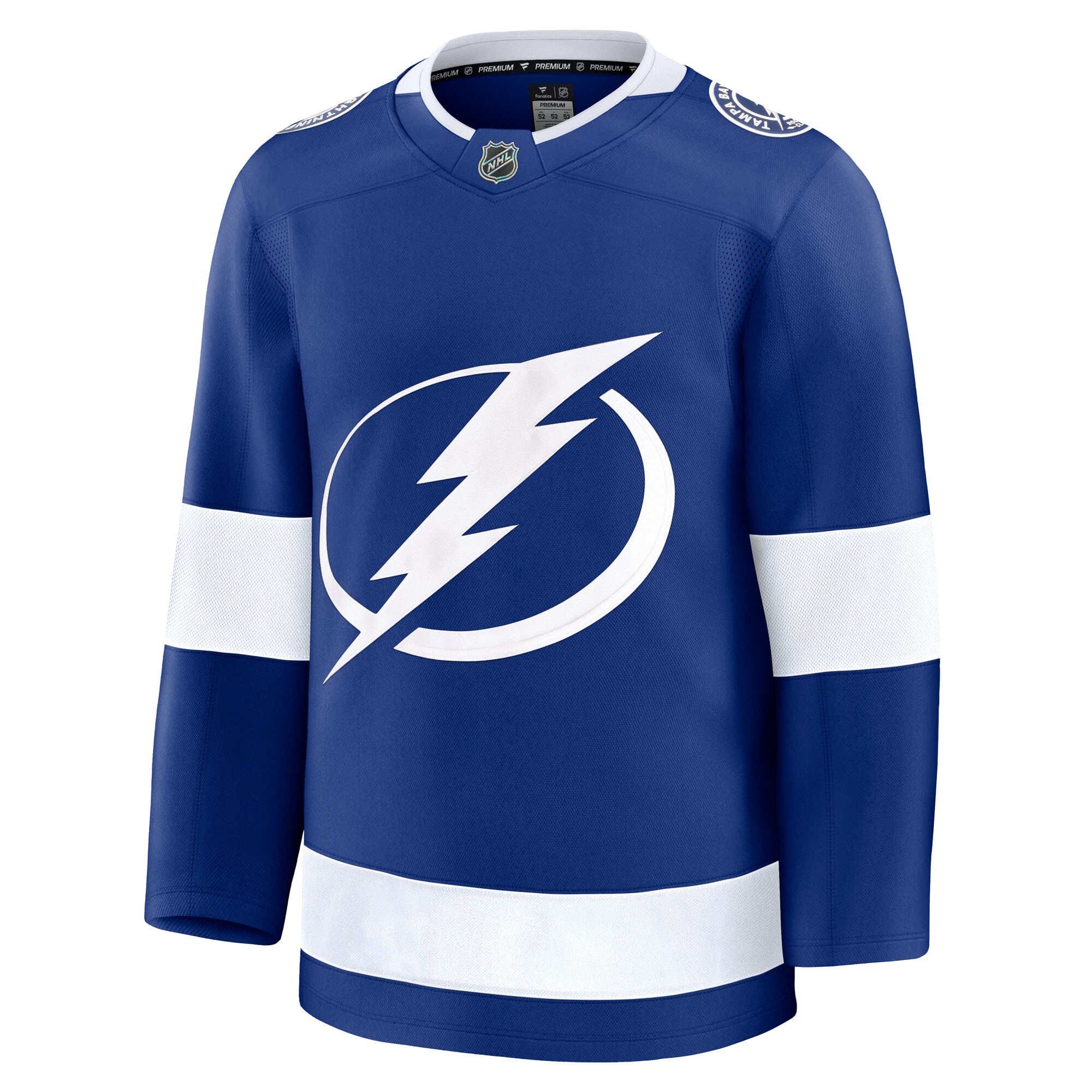 Alternative view of Men's Tampa Bay Lightning Blue Home Premium Hockey Jersey - JS730 