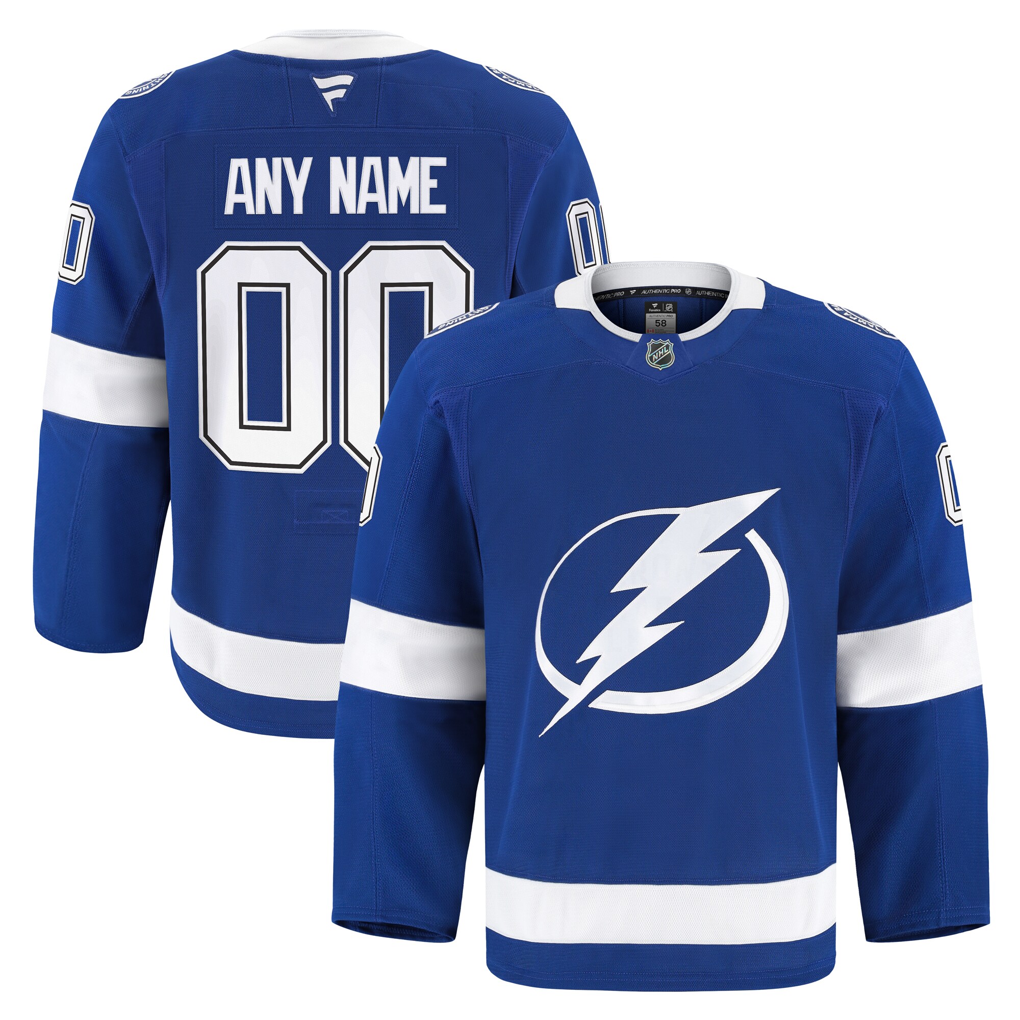 Men's Tampa Bay Lightning Blue Home Pro Custom Hockey Jersey - JS219 