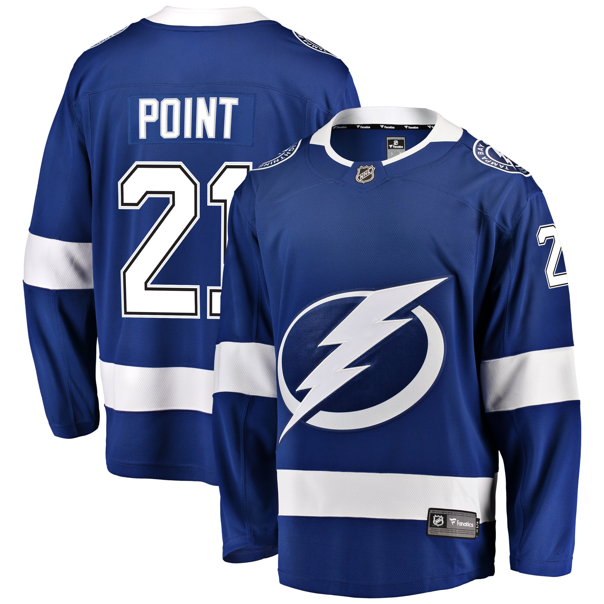 Men's Tampa Bay Lightning Brayden Point Blue Home Breakaway Player Hockey Jersey - JS833 