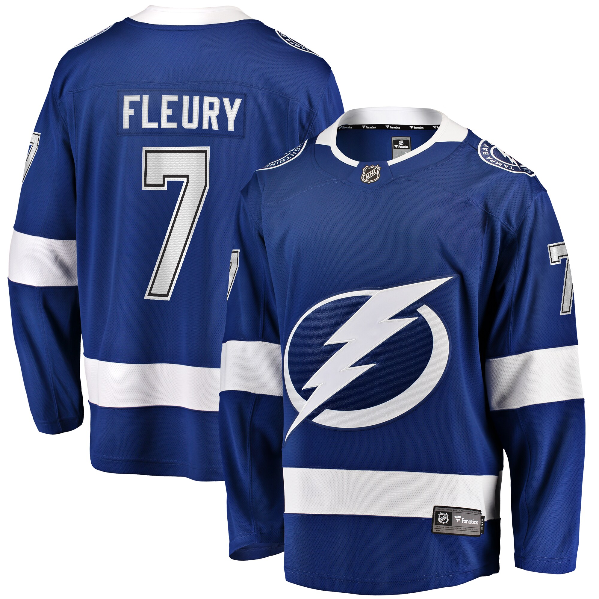 Men's Tampa Bay Lightning Haydn Fleury Blue Home Premier Breakaway Player Hockey Jersey - JS204 