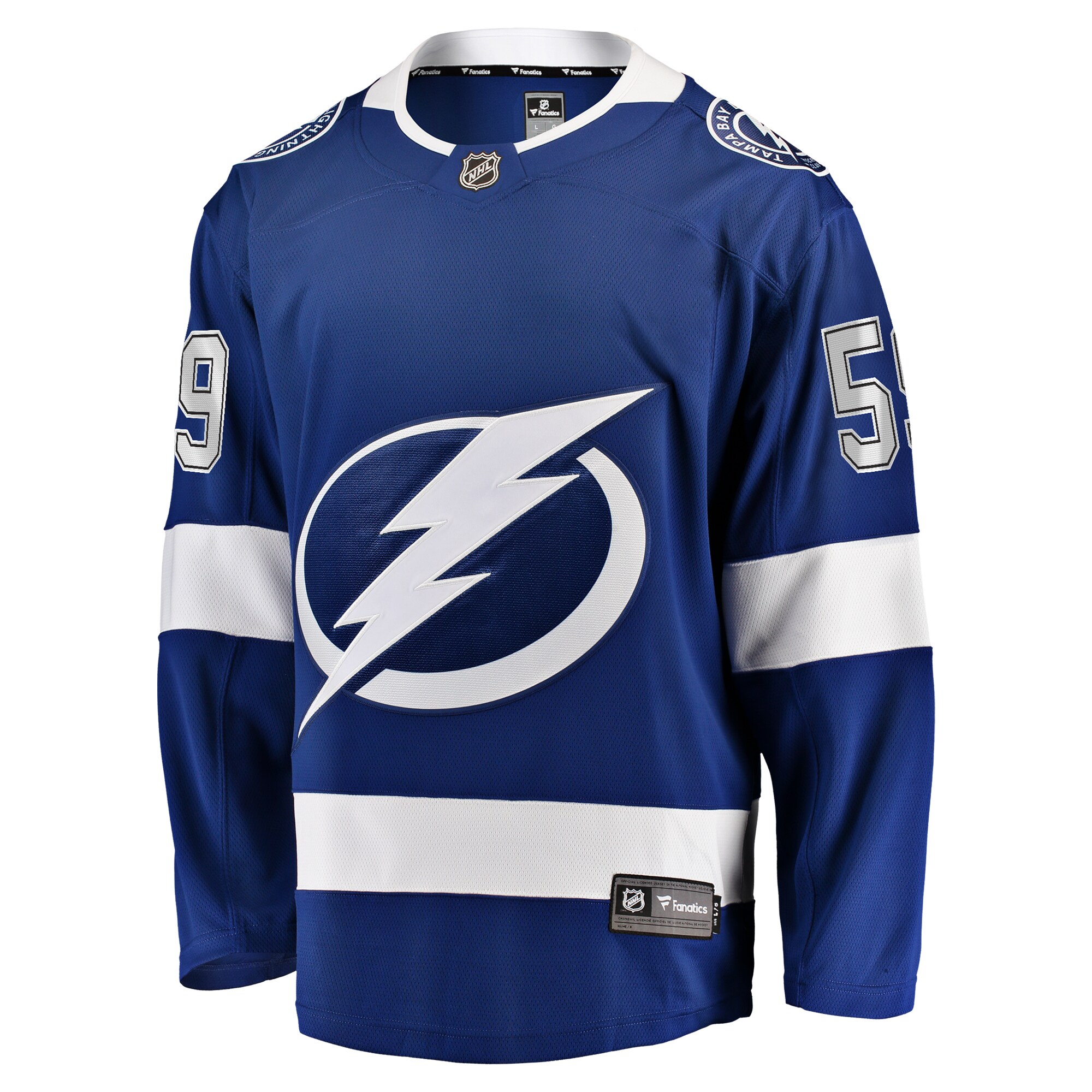 Alternative view of Men's Tampa Bay Lightning Jake Guentzel Blue Home Premier Breakaway Player Hockey Jersey - JS359 