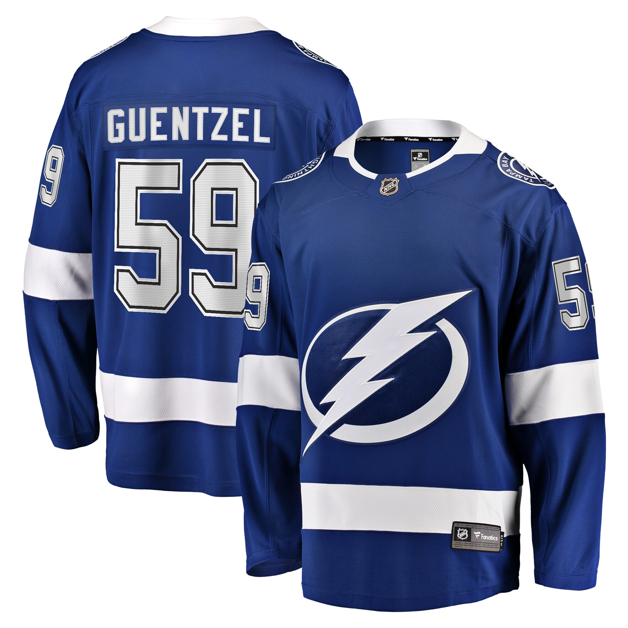 Men's Tampa Bay Lightning Jake Guentzel Blue Home Premier Breakaway Player Hockey Jersey - JS359 