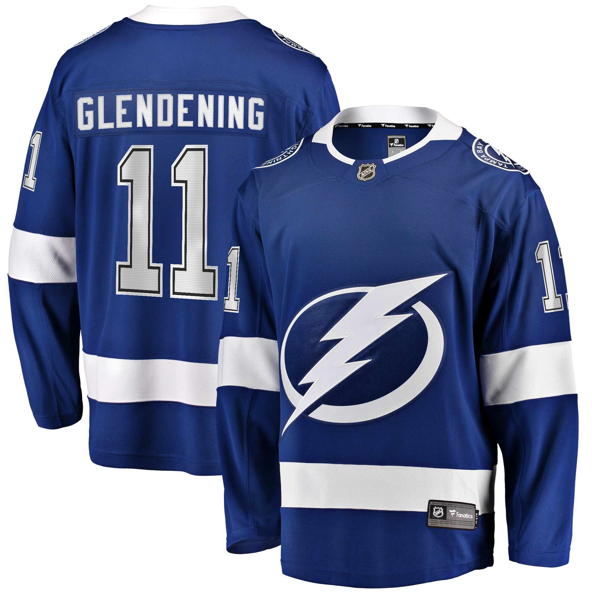 Men's Tampa Bay Lightning Luke Glendening Blue Home Breakaway Hockey Jersey - JS311 