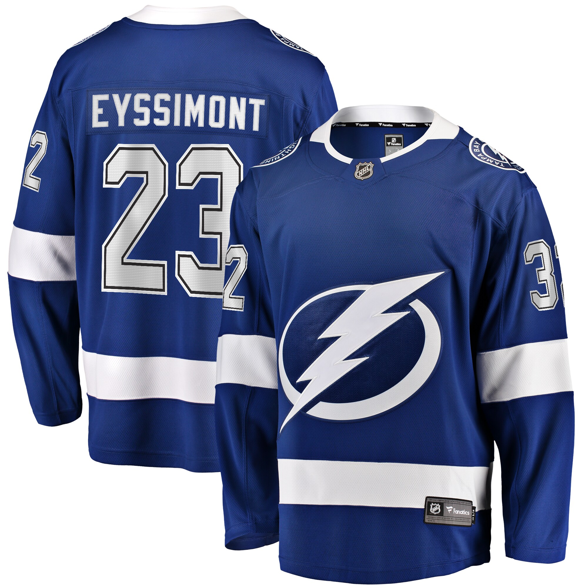 Men's Tampa Bay Lightning Michael Eyssimont Blue Home Premier Breakaway Player Hockey Jersey - JS779 