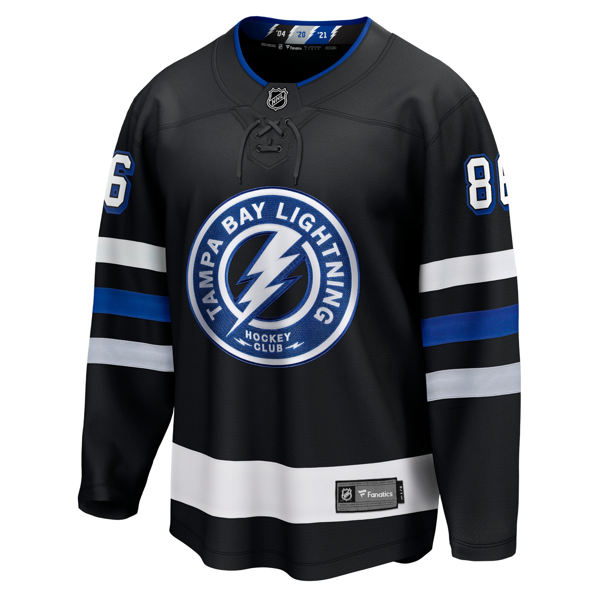 Alternative view of Men's Tampa Bay Lightning Nikita Kucherov Black Alternate Premier Breakaway Player Hockey Jersey - JS386 